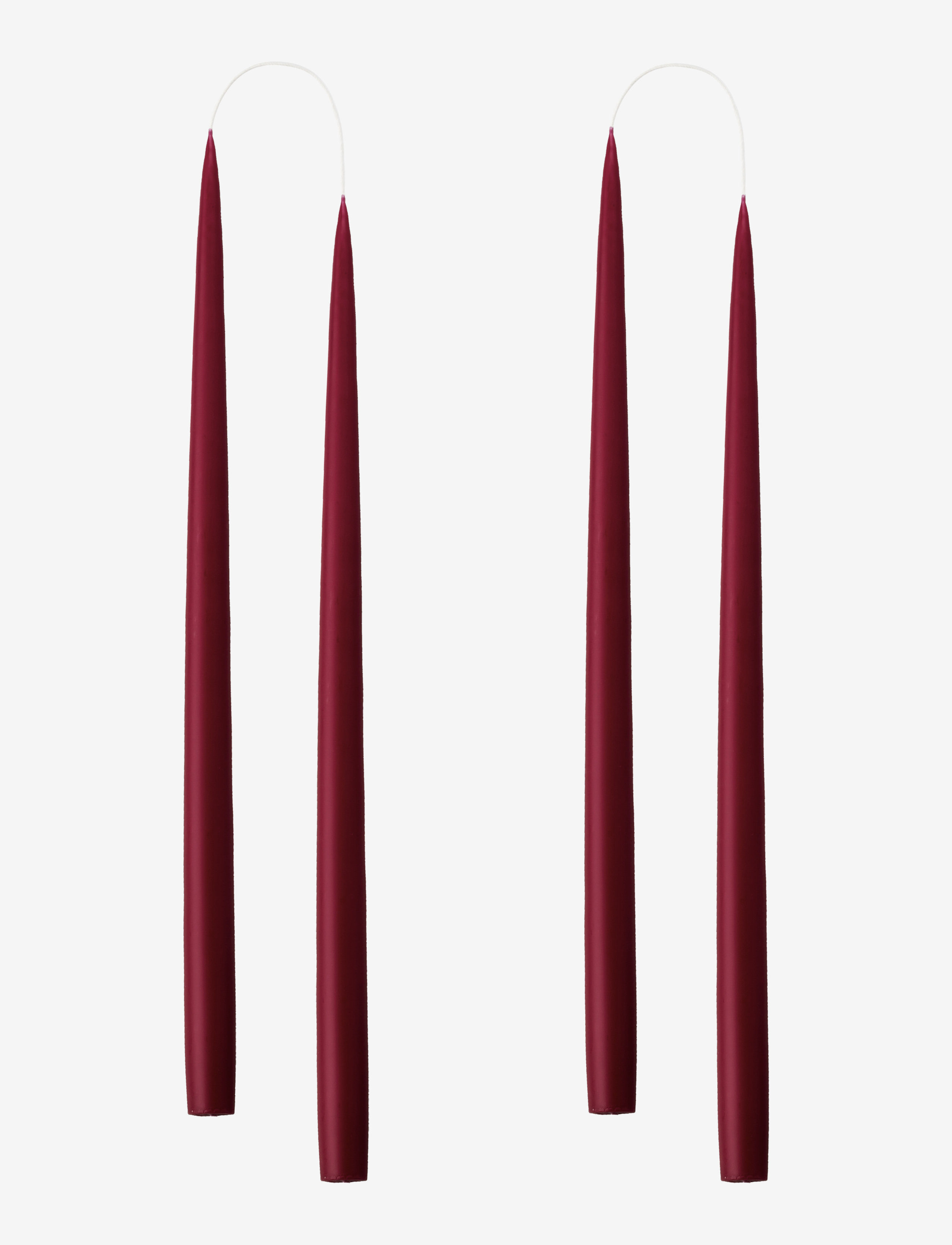 Kunstindustrien Hand Dipped Candles, 4 Pack, Søjlelys, Rød, Str: ONE SIZE