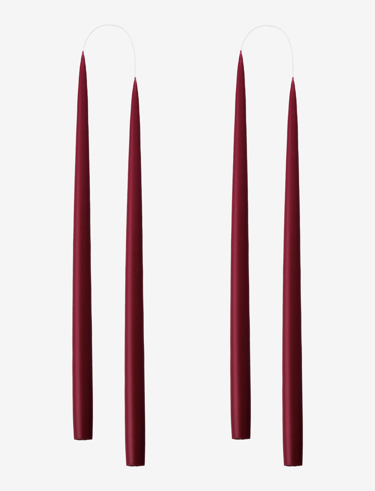 Kunstindustrien - Hand Dipped Candles, 4 pack - de laveste prisene - bordeaux - 0