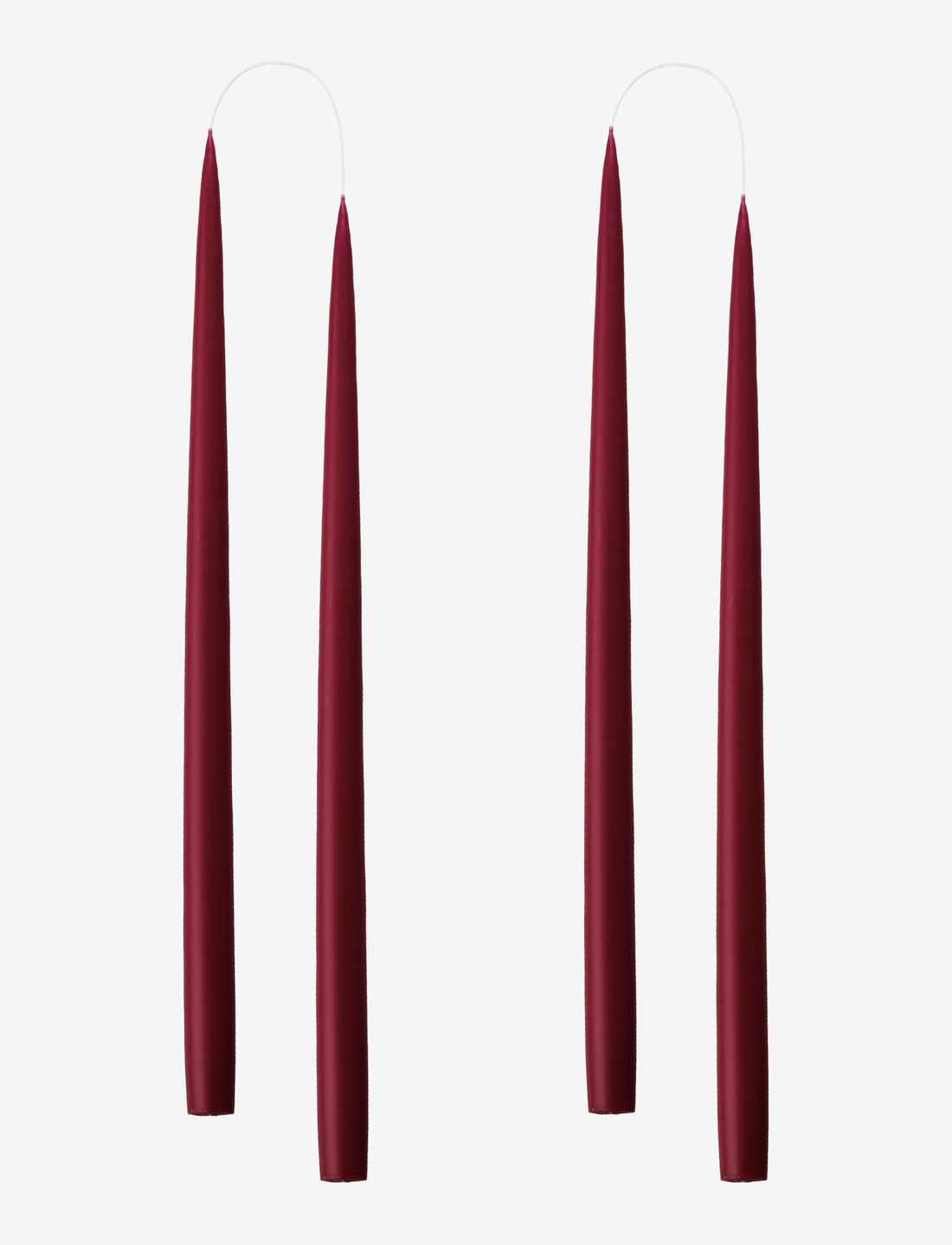 Kunstindustrien - Hand Dipped Candles, 4 pack - tischkerzen - bordeaux - 0