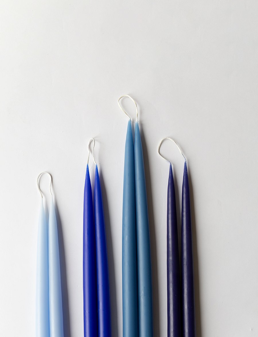 Kunstindustrien - Hand Dipped Candles, 4 pack - tischkerzen - antique blue - 0