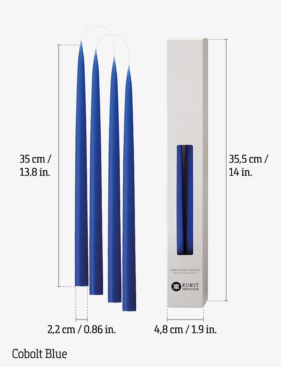 Kunstindustrien - Hand Dipped Candles, 4 pack - madalaimad hinnad - cobult blue - 2