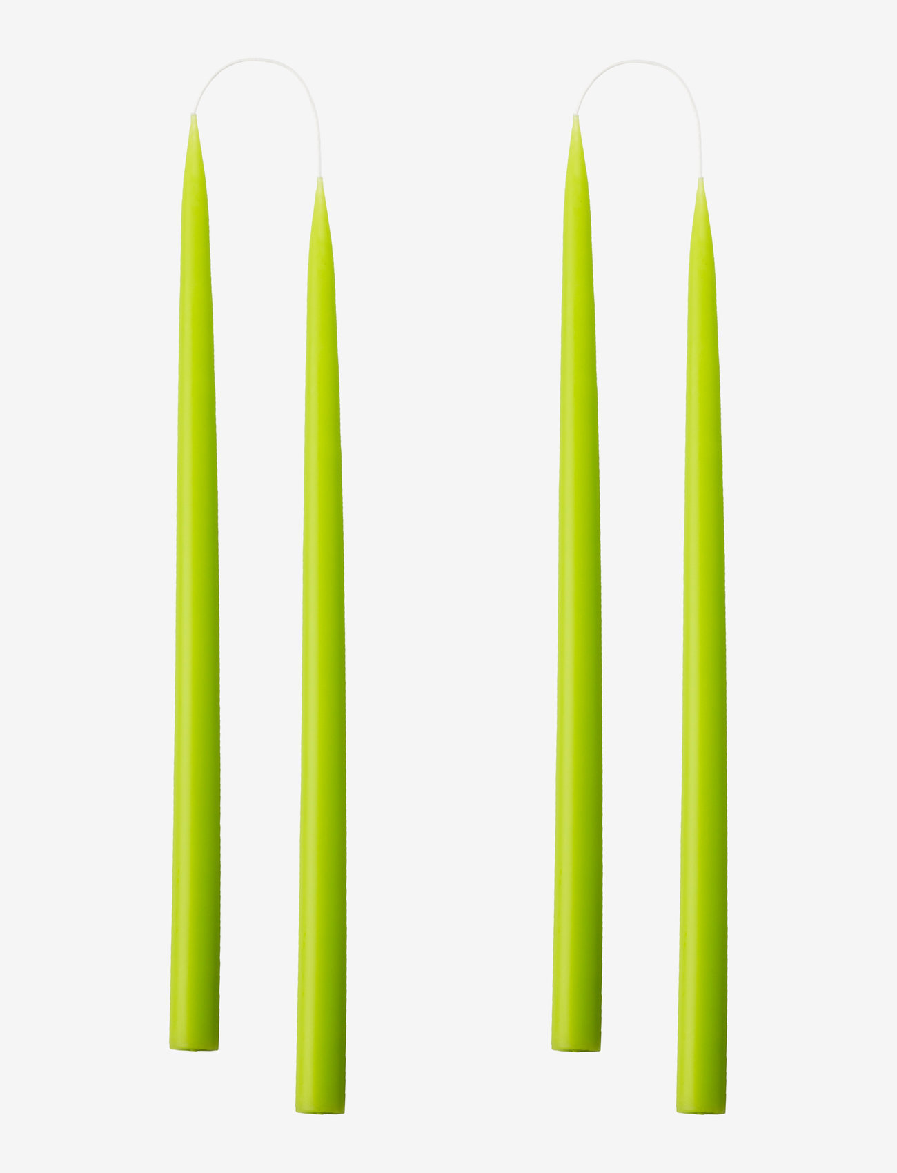 Kunstindustrien - Hand Dipped Candles, 4 pack - pikad küünlad - lime - 1