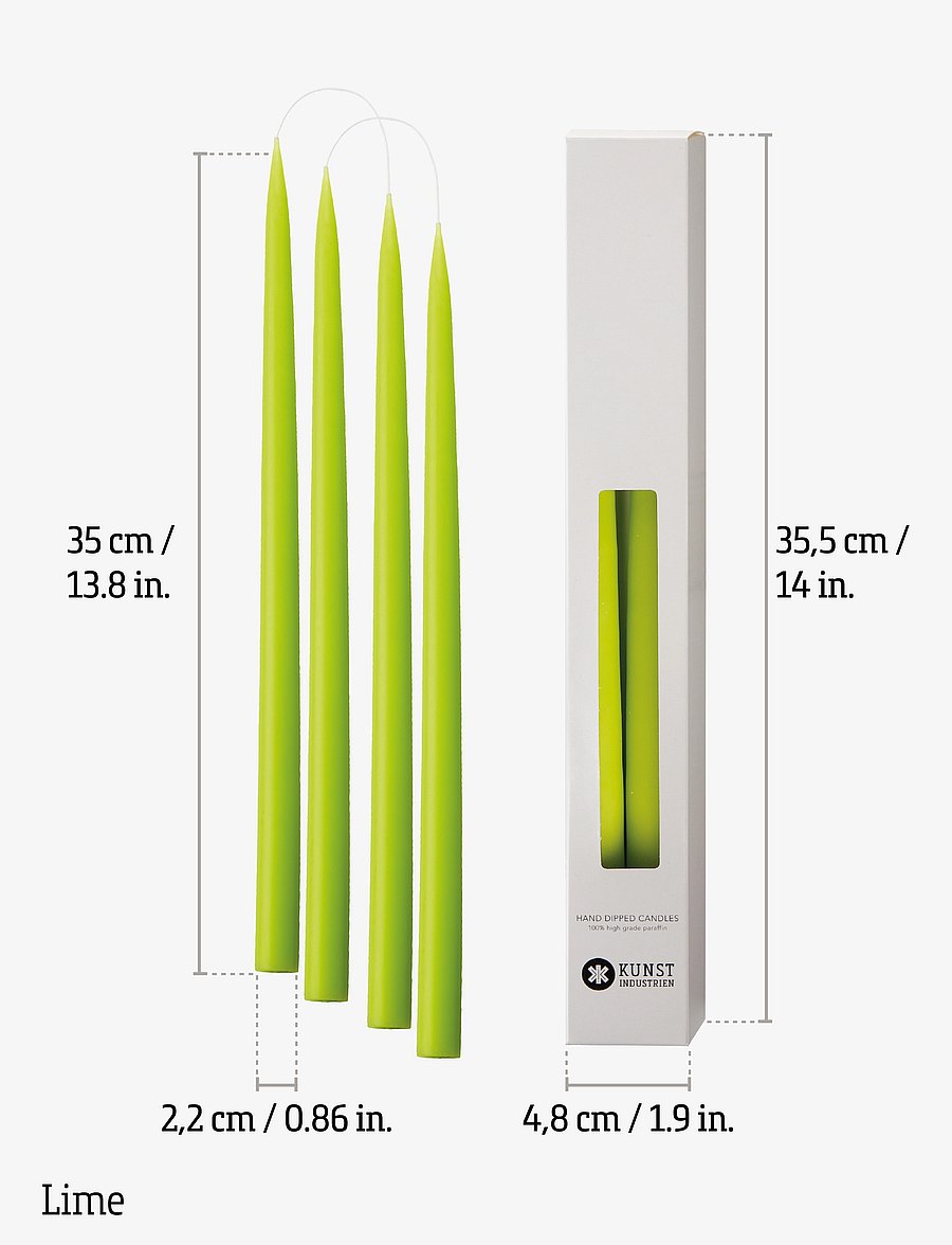 Kunstindustrien - Hand Dipped Candles, 4 pack - madalaimad hinnad - lime - 2