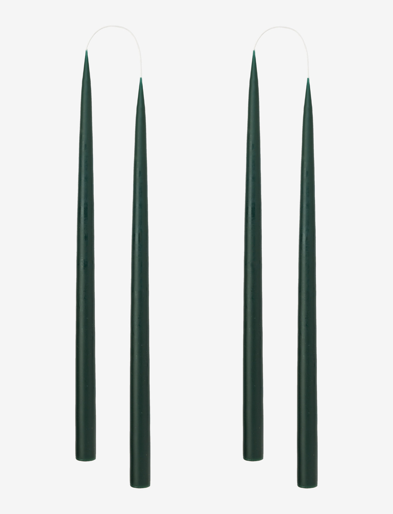 Kunstindustrien - Hand Dipped Candles, 4 pack - stagelys - forrest green - 1