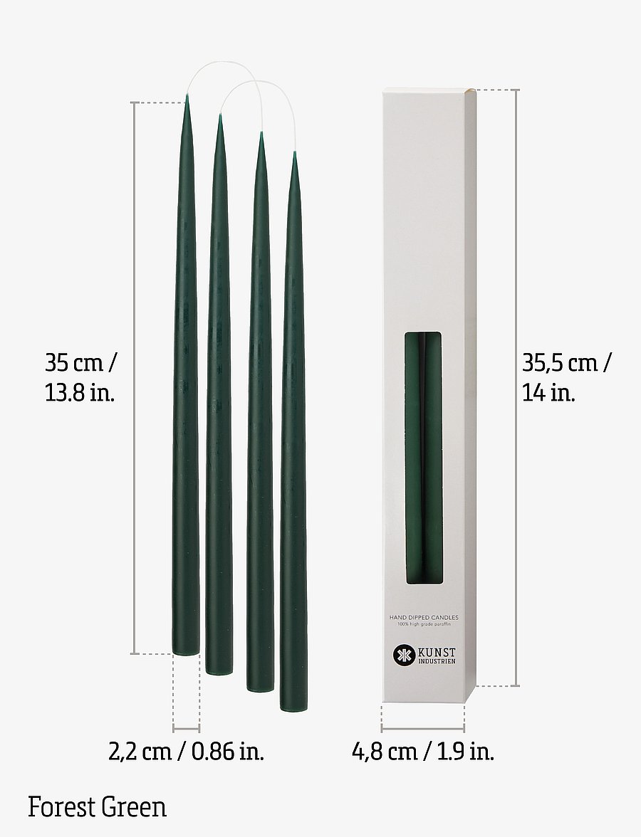 Kunstindustrien - Hand Dipped Candles, 4 pack - madalaimad hinnad - forrest green - 2