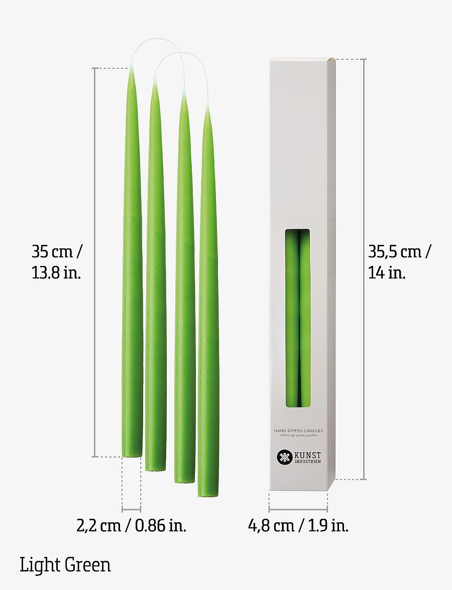 Kunstindustrien - Hand Dipped Candles, 4 pack - madalaimad hinnad - light green - 2