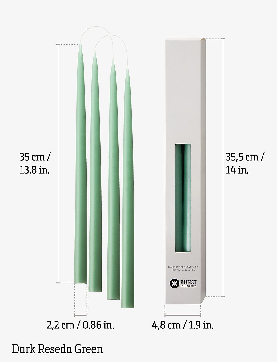Kunstindustrien - Hand Dipped Candles, 4 pack - madalaimad hinnad - dark reseda green - 2