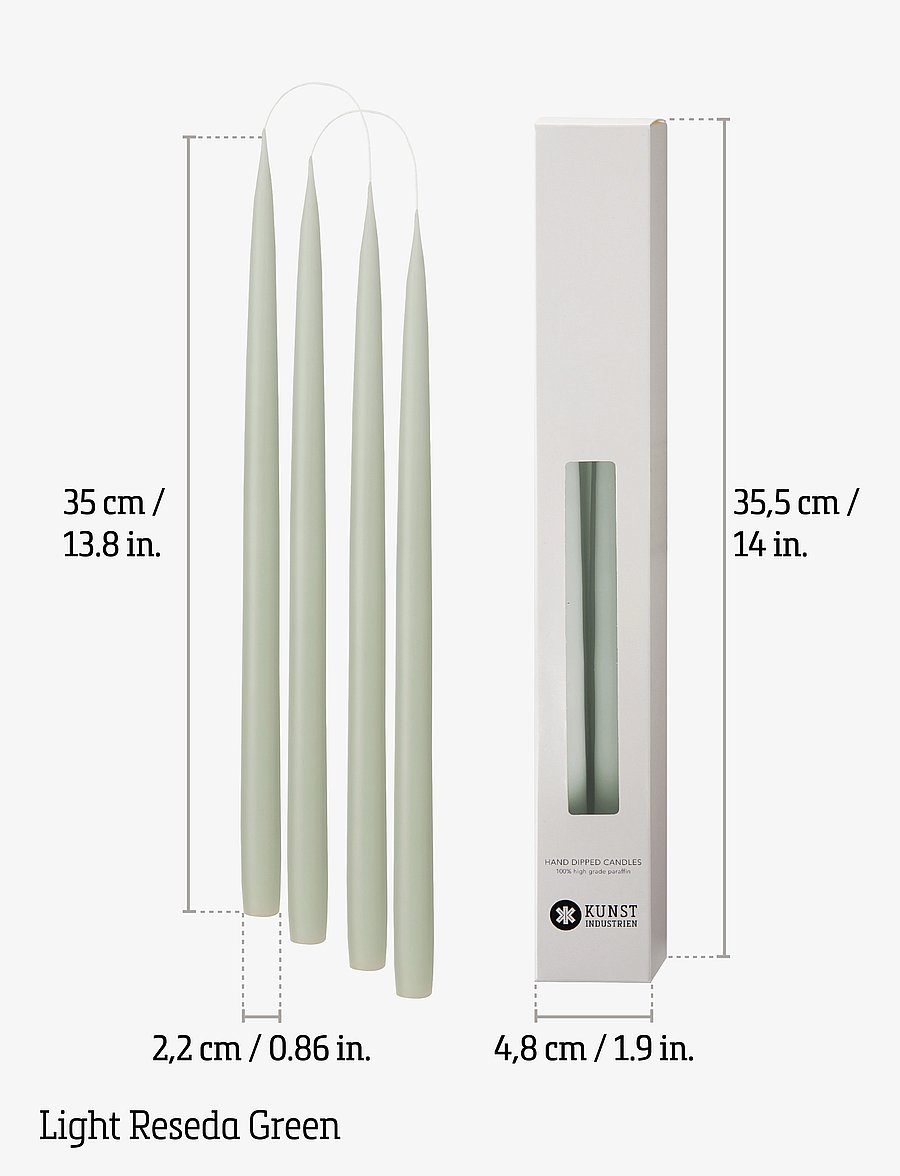 Kunstindustrien - Hand Dipped Candles, 4 pack - madalaimad hinnad - light reseda green - 2