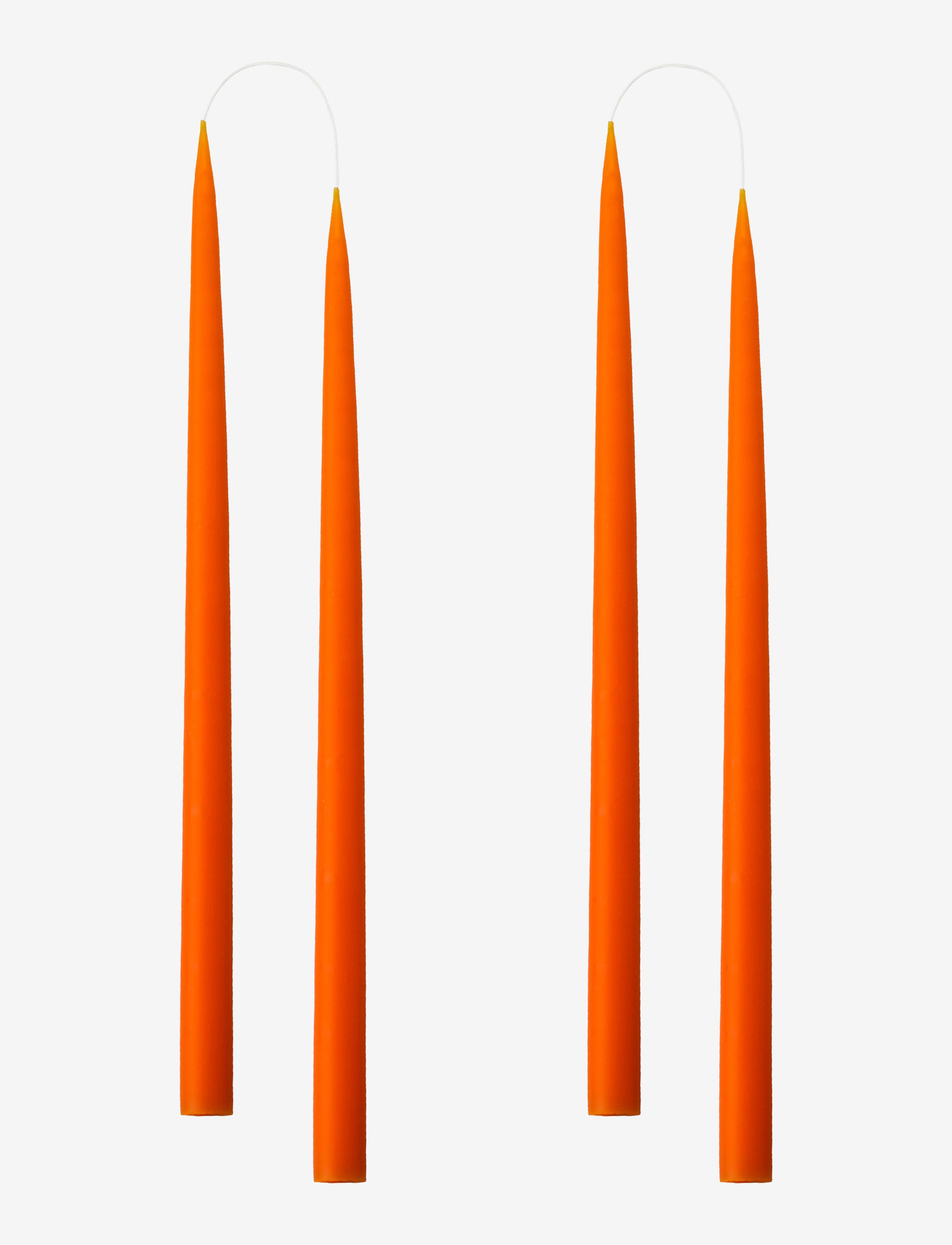 Kunstindustrien Hand Dipped Candles, 4 Pack, Søjlelys, Orange, Str: ONE SIZE