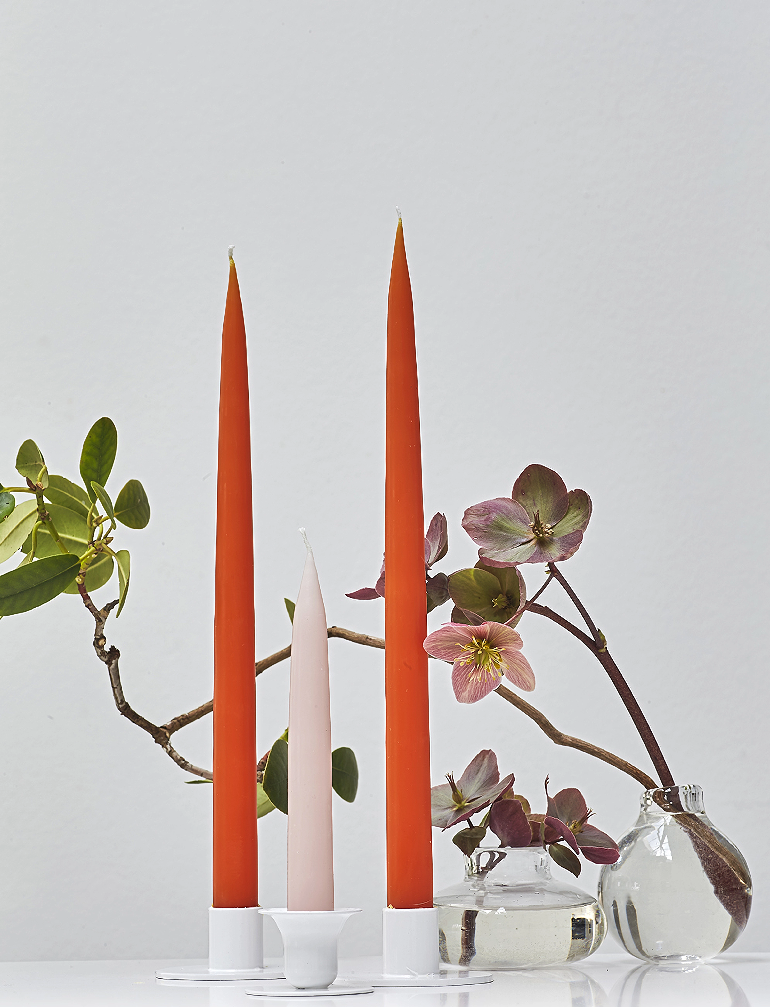 Kunstindustrien Hand Dipped Candles, 4 Pack, One Size, Orange - Pillar Homeware
