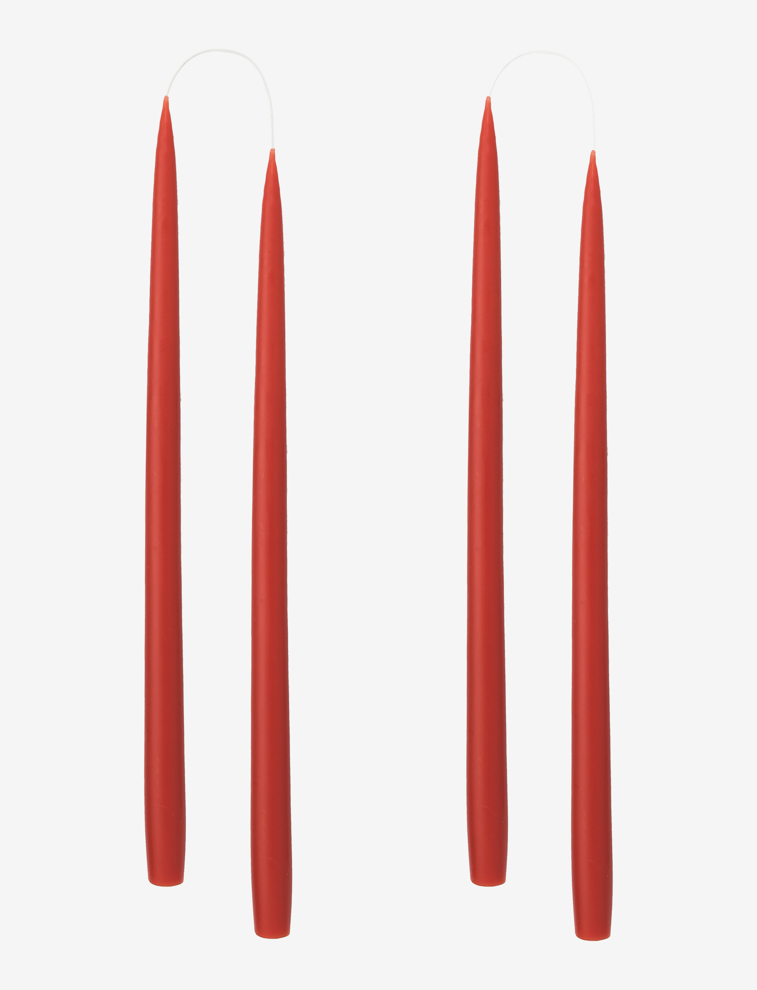 Kunstindustrien Hand Dipped Candles, 4 Pack, Søjlelys, Rød, Str: ONE SIZE