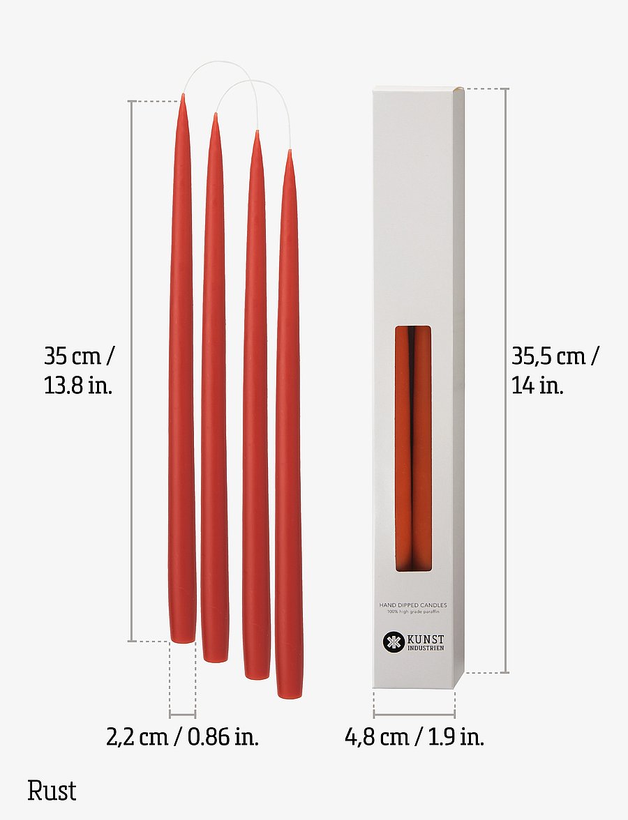 Kunstindustrien - Hand Dipped Candles, 4 pack - madalaimad hinnad - rust - 2