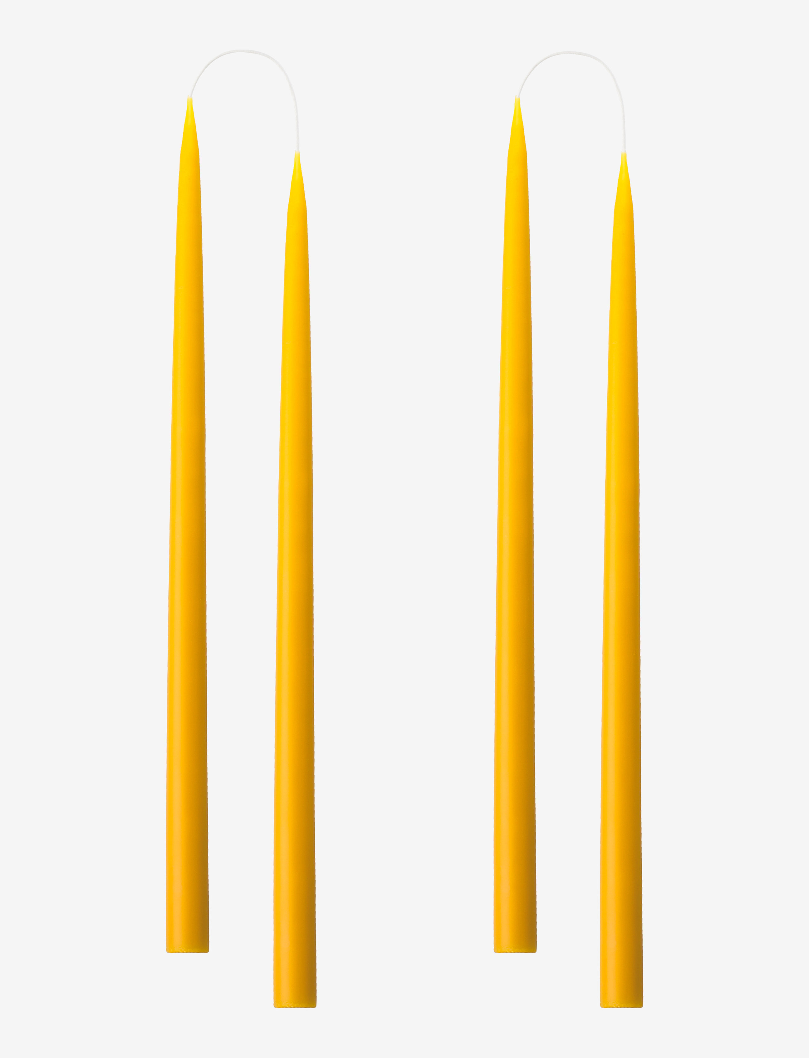 Kunstindustrien Hand Dipped Candles, 4 Pack, Søjlelys, Gul, Str: ONE SIZE