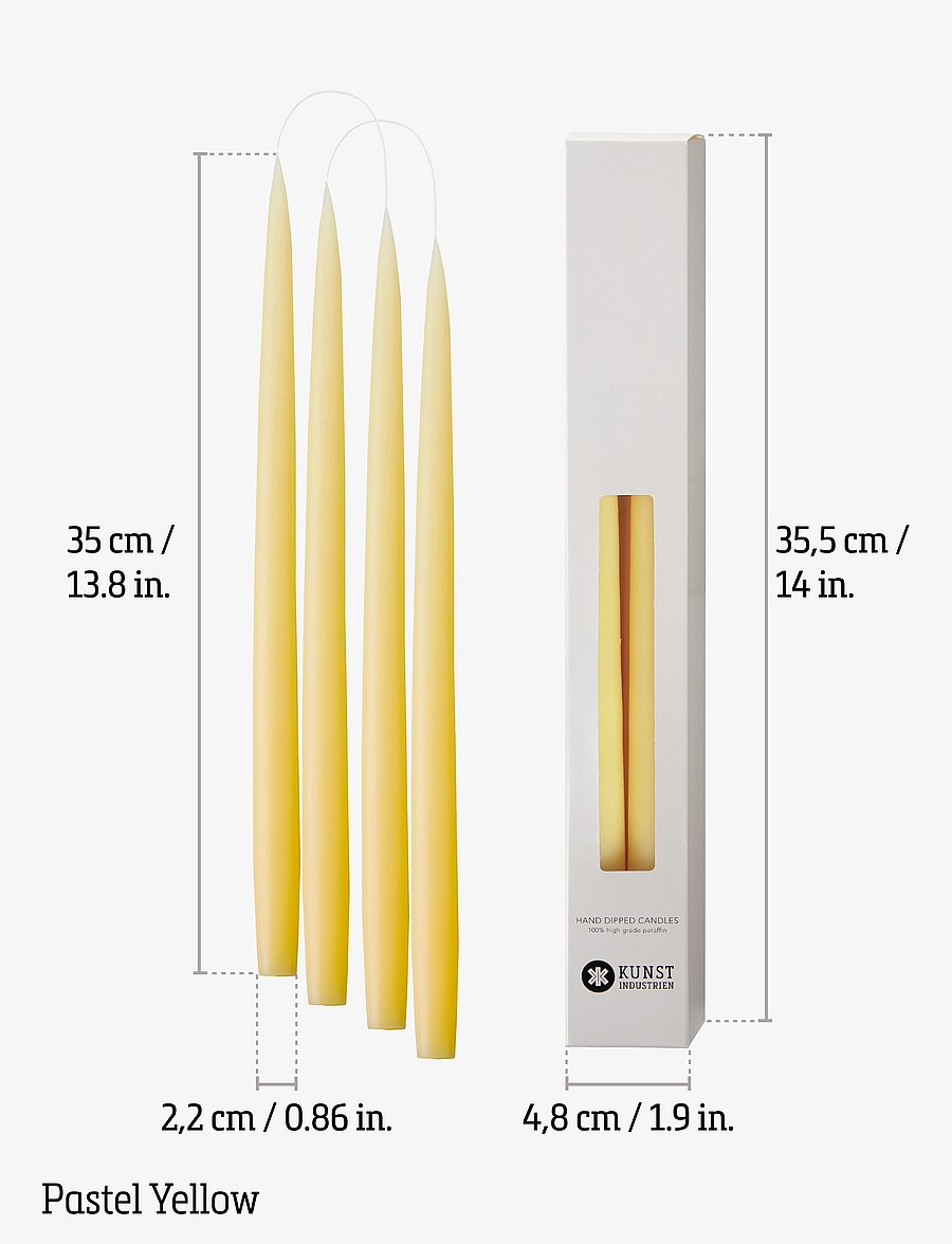 Kunstindustrien - Hand Dipped Candles, 4 pack - madalaimad hinnad - pastel yellow - 2