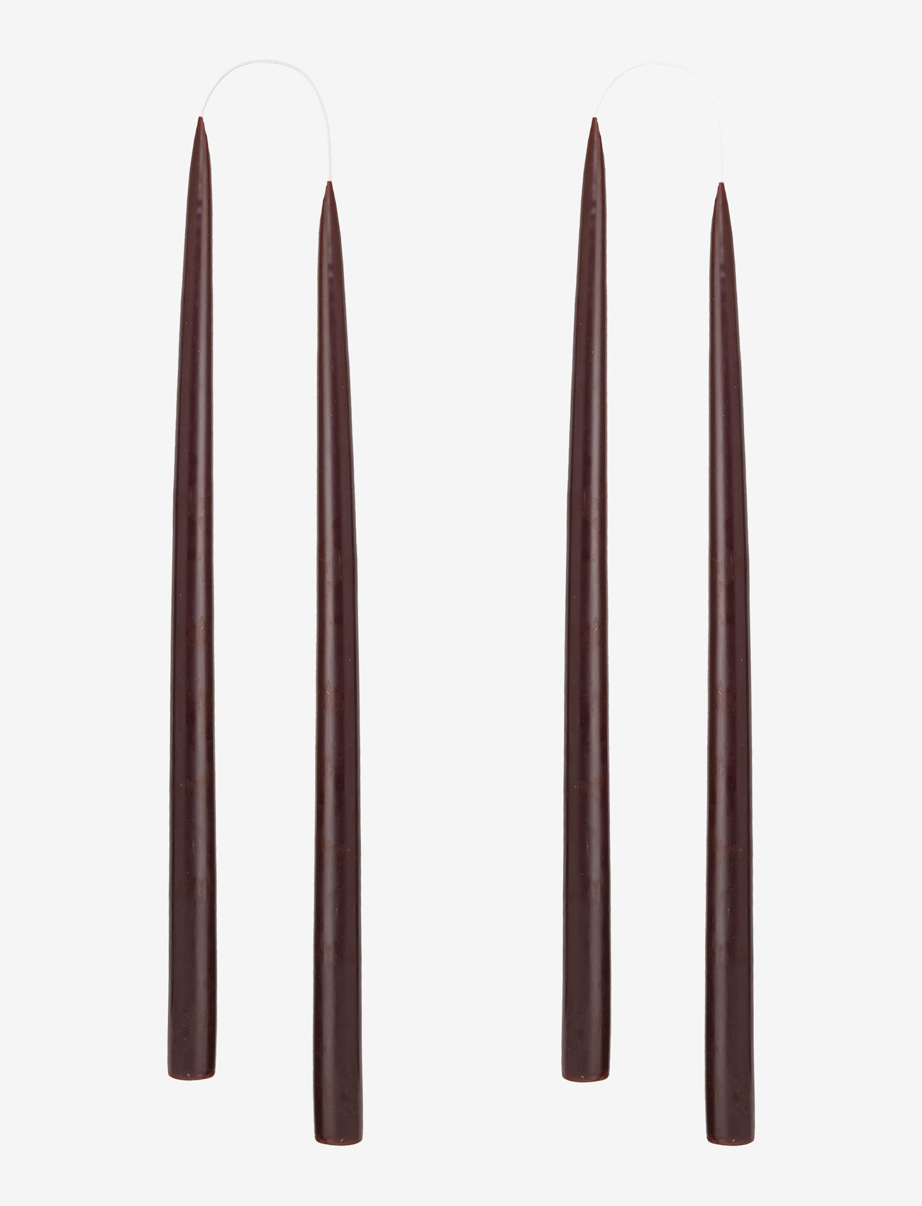 Kunstindustrien - Hand Dipped Candles, 4 pack - de laveste prisene - chocolate brown - 0