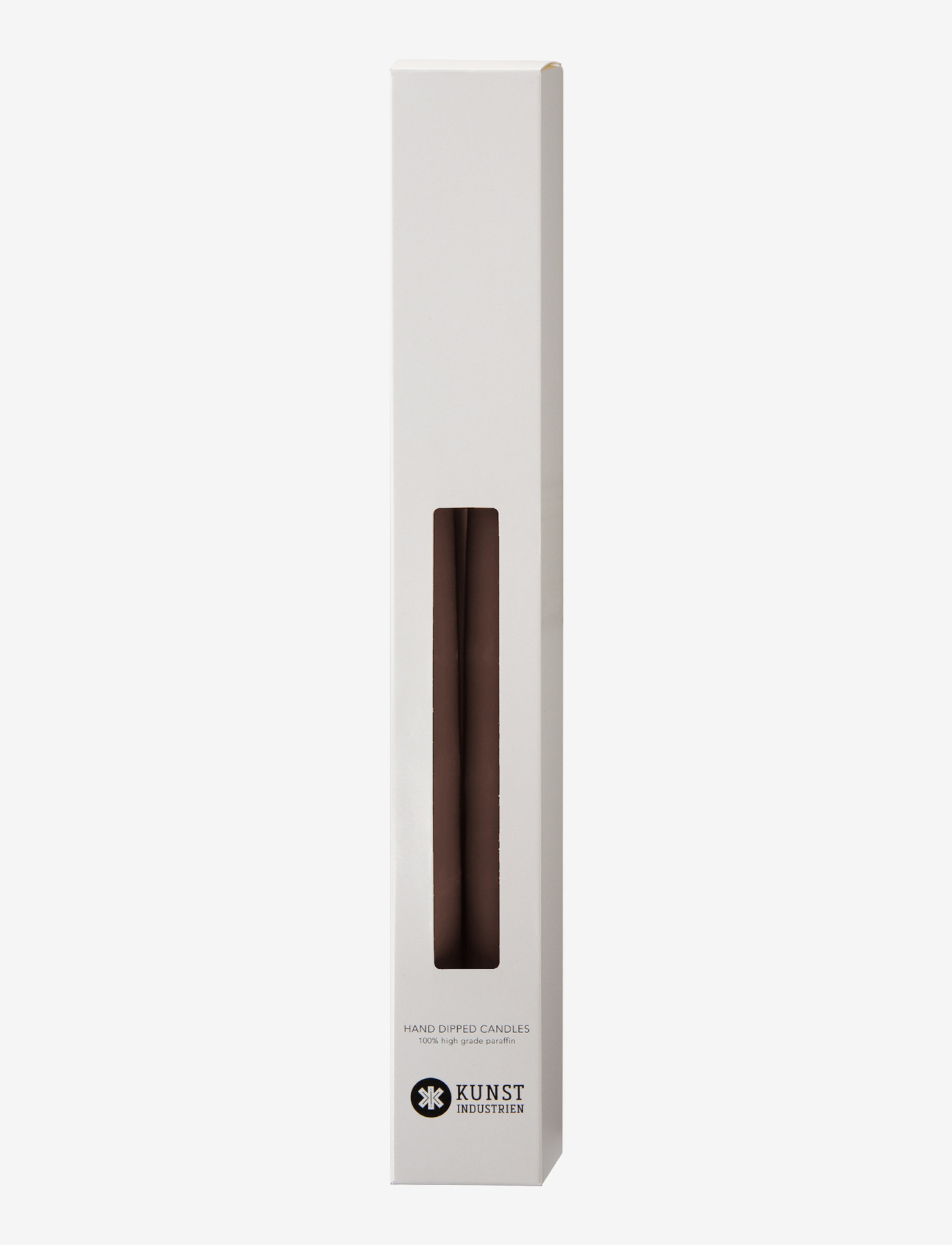 Kunstindustrien - Hand Dipped Candles, 4 pack - taper candles - chocolate brown - 1