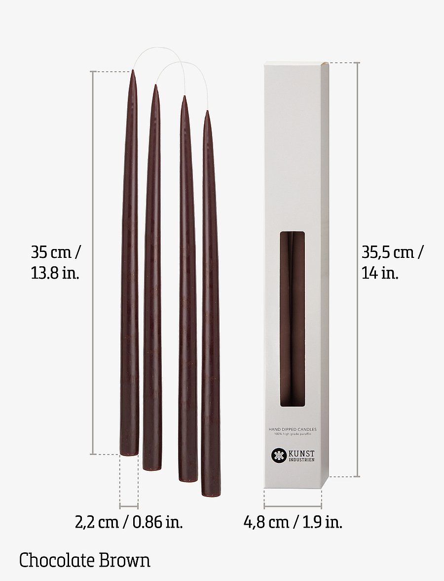 Kunstindustrien - Hand Dipped Candles, 4 pack - madalaimad hinnad - chocolate brown - 2