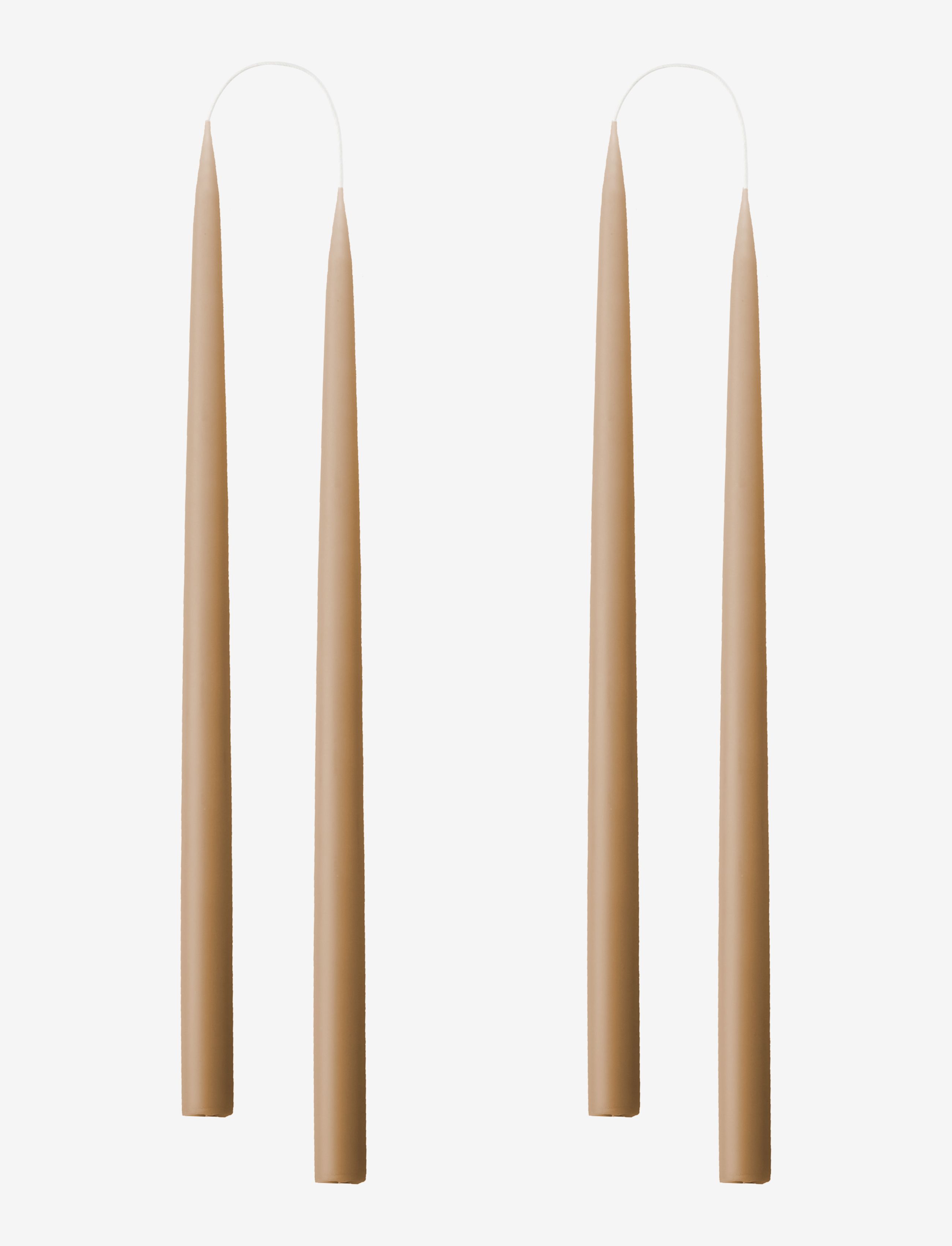 Kunstindustrien Hand Dipped Candles, 4 pack - Küünlad - NOUGAT / brown
