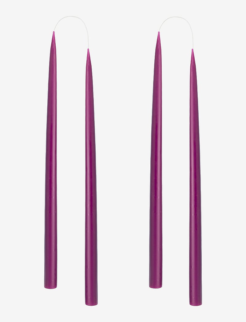 Kunstindustrien - Hand Dipped Candles, 4 pack - pikad küünlad - heather - 1
