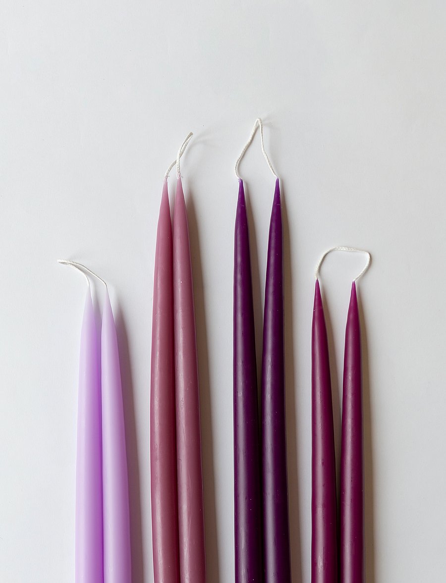 Kunstindustrien - Hand Dipped Candles, 4 pack - madalaimad hinnad - heather - 3