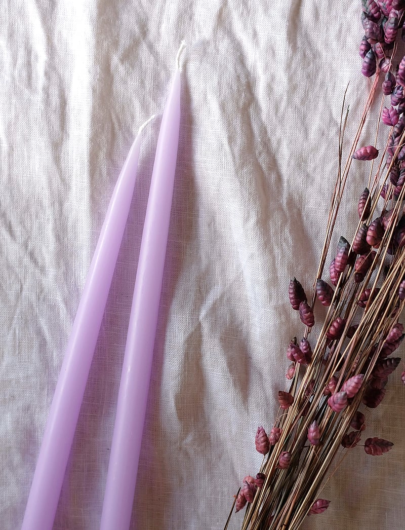 Kunstindustrien - Hand Dipped Candles, 4 pack - pikad küünlad - pastel purple - 0