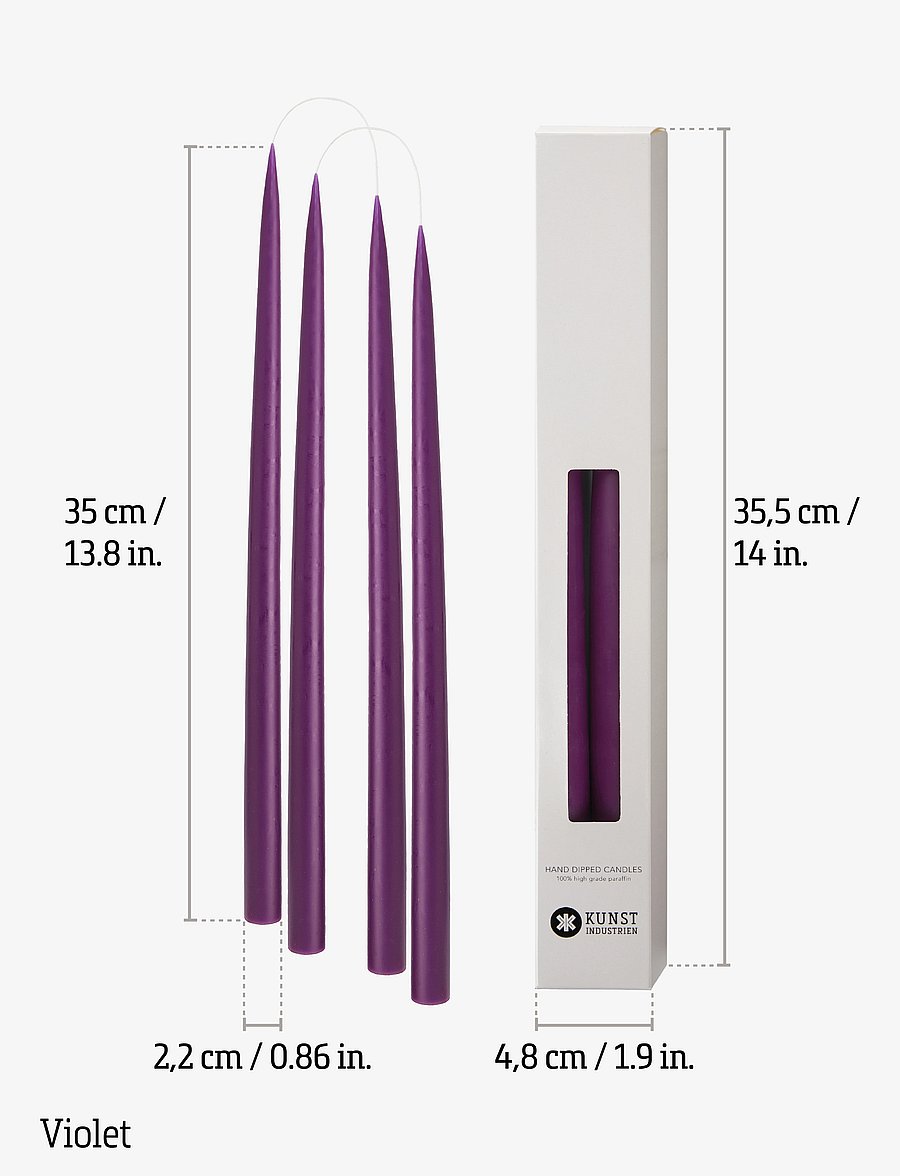 Kunstindustrien - Hand Dipped Candles, 4 pack - tischkerzen - violet - 2