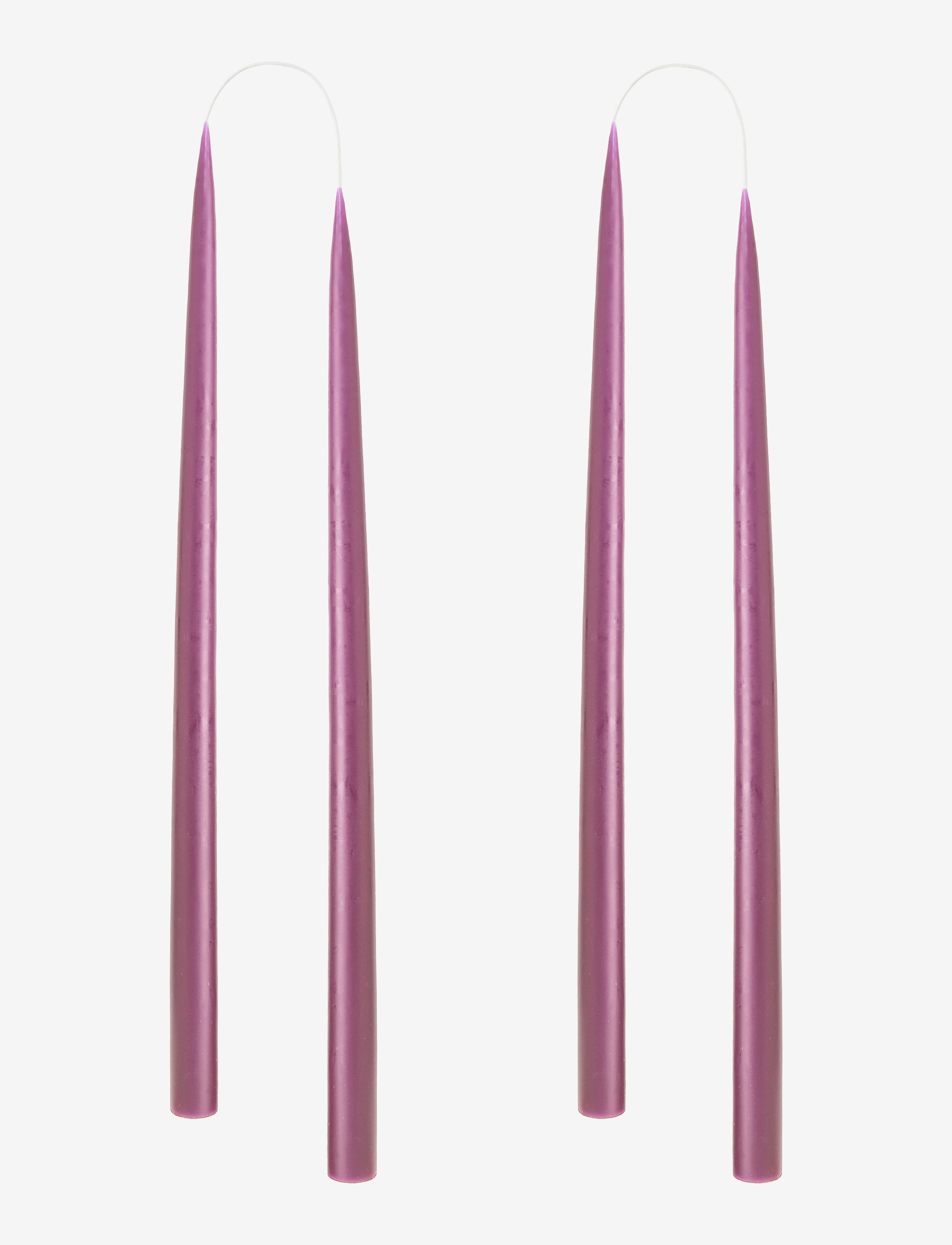 Kunstindustrien Hand Dipped Candles, 4 pack - Küünlad - LIGHT HEATHER / purple