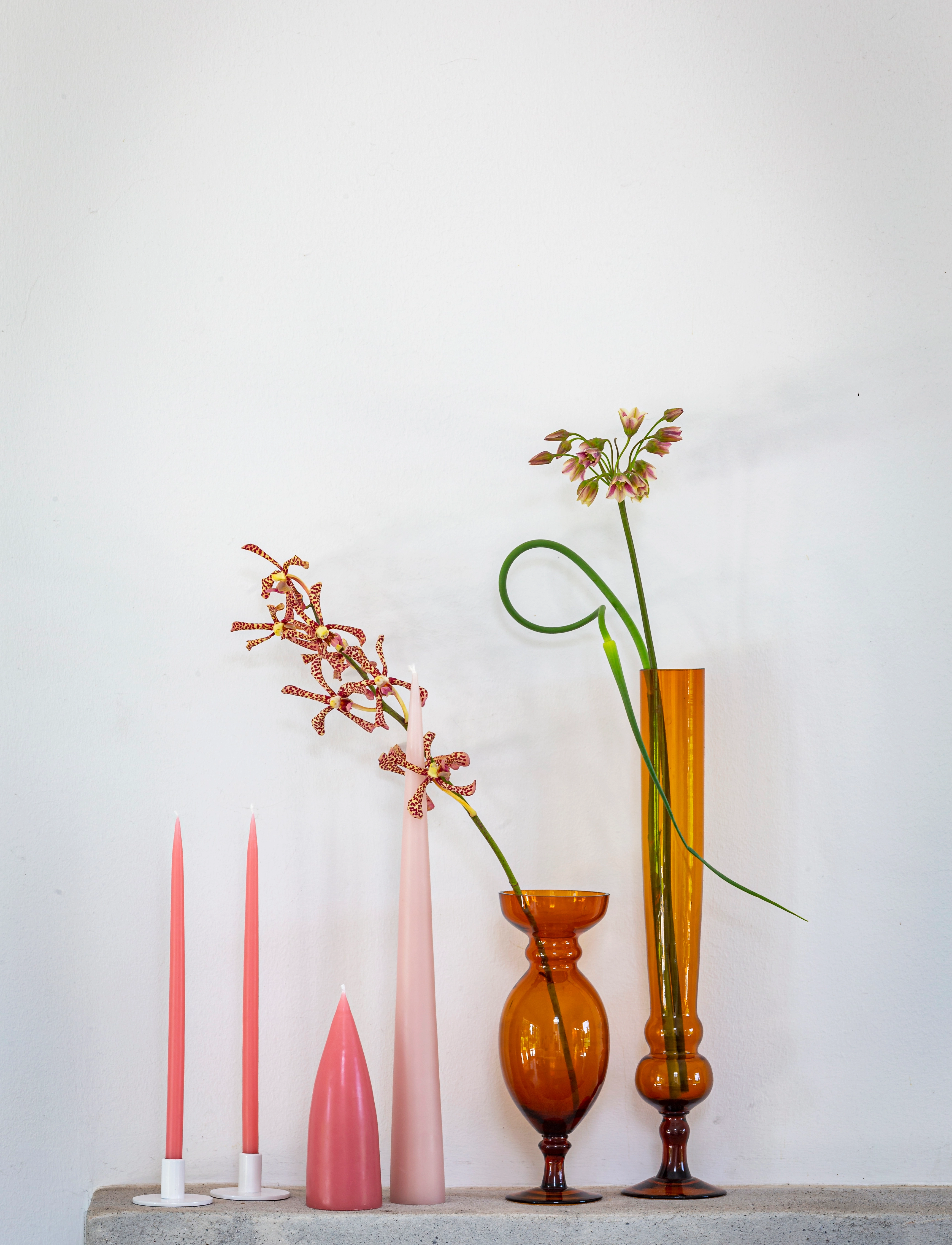 Kunstindustrien - Hand Dipped Candles, 4 pack - kronljus - dark old rose - 4