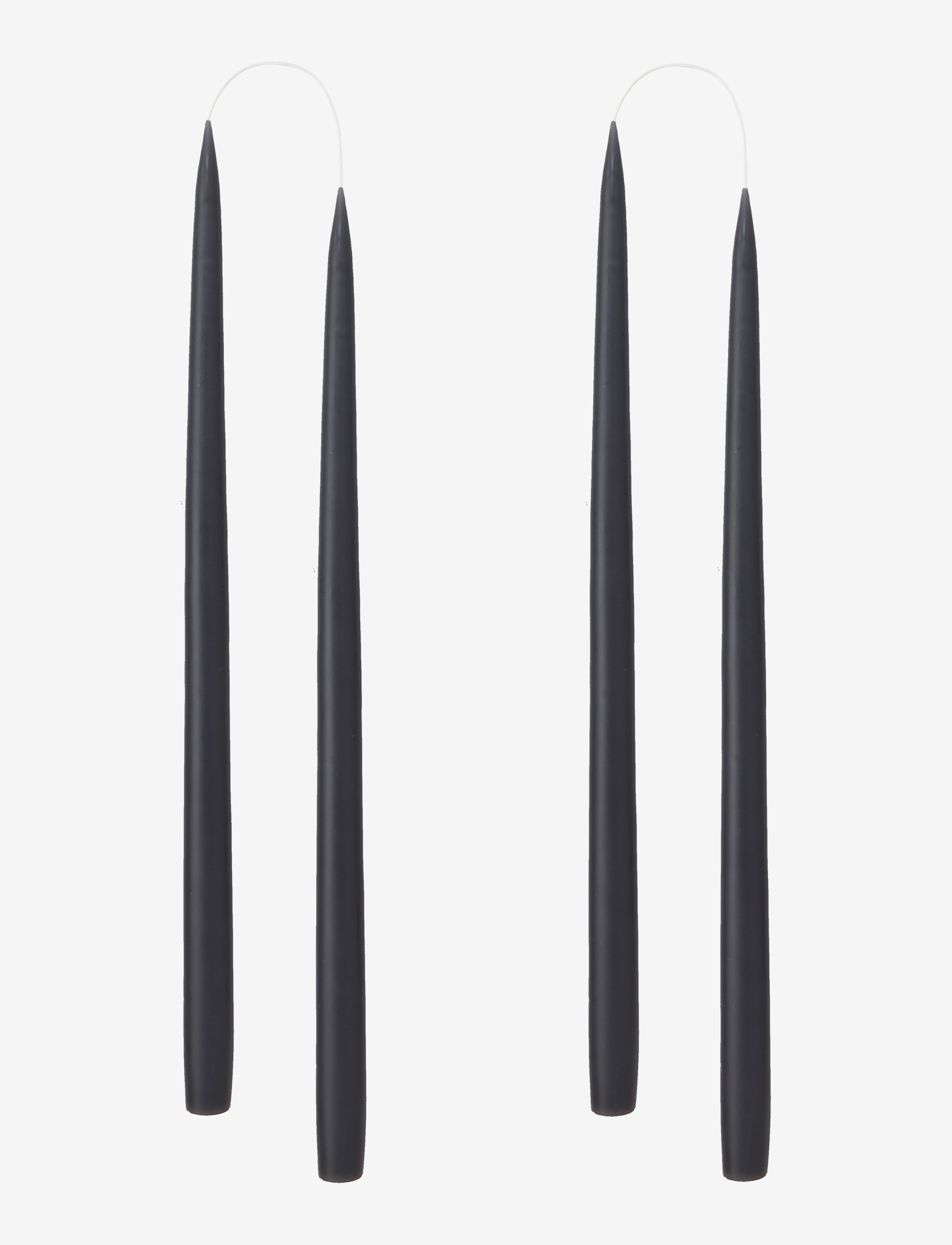 Kunstindustrien Hand Dipped Candles, 4 Pack, Søjlelys, Sort, Str: ONE SIZE