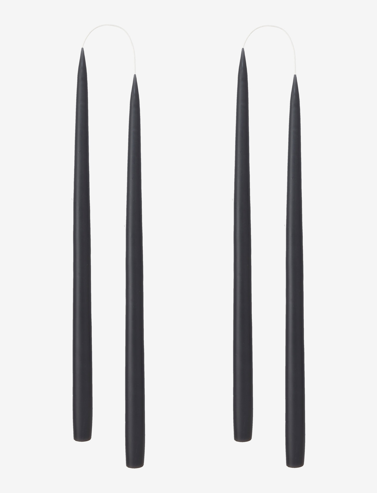 Kunstindustrien - Hand Dipped Candles, 4 pack - stagelys - black - 1