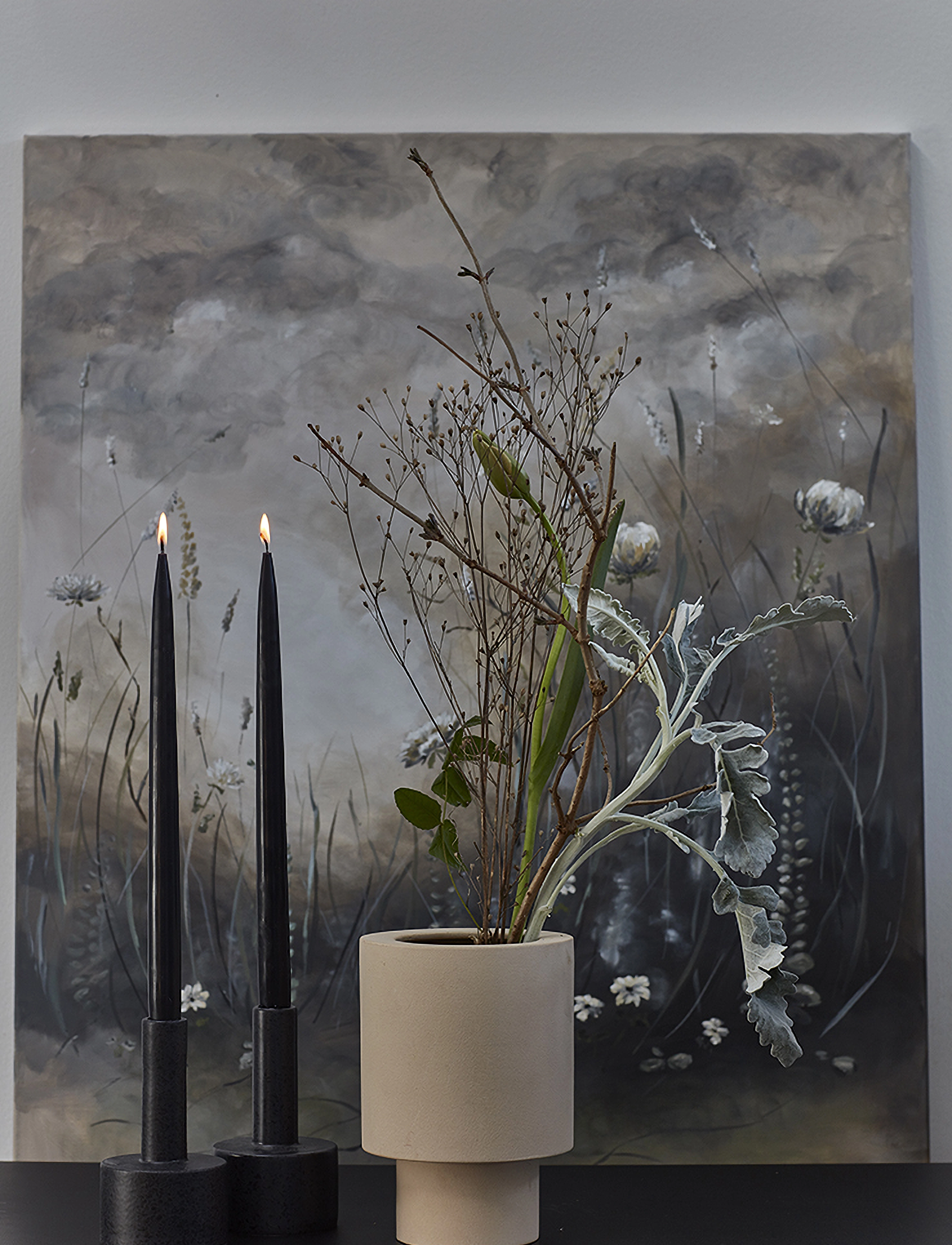 Kunstindustrien Hand Dipped Candles, 4 Pack, One Size, Schwarz - Pillar Homeware