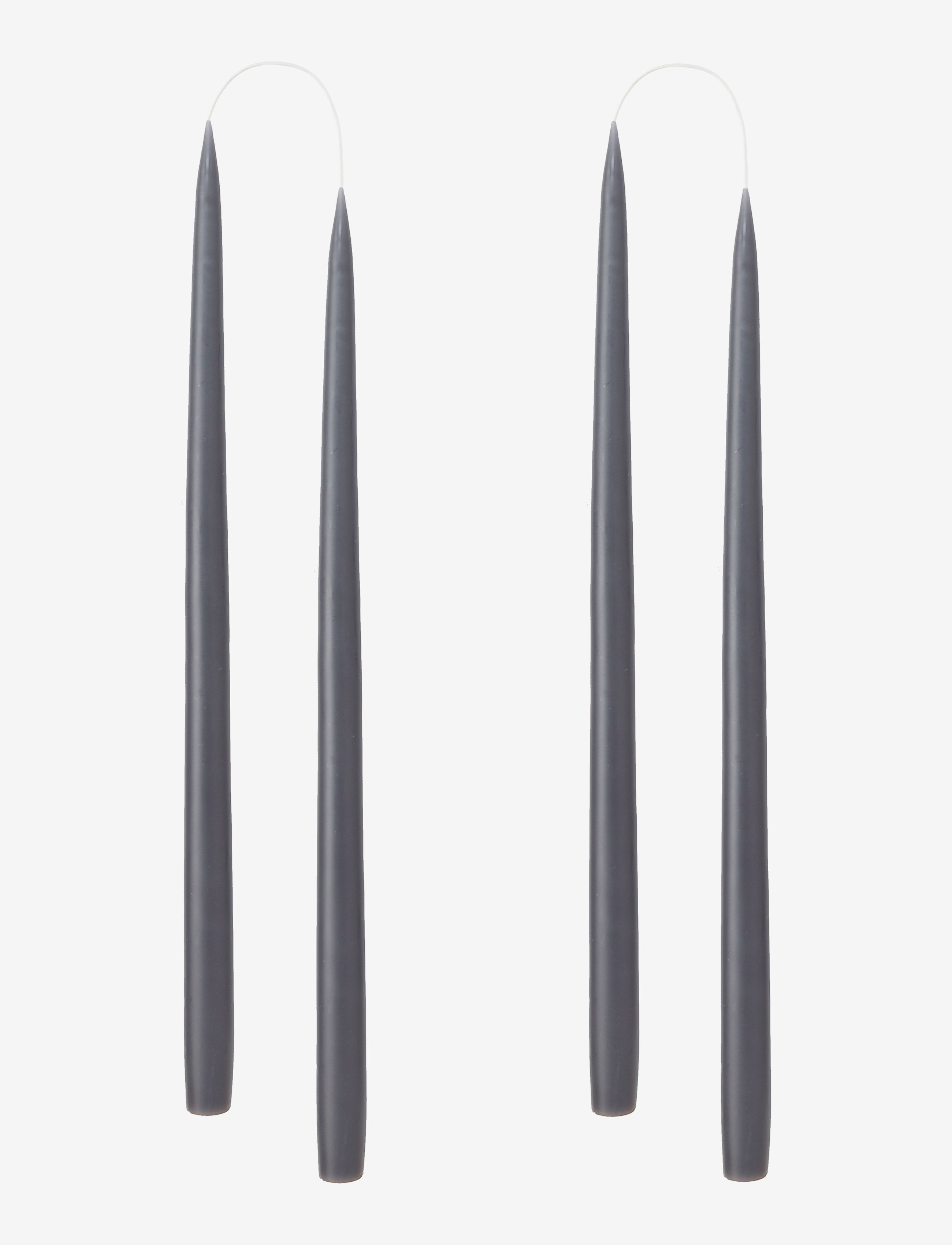 Kunstindustrien Hand Dipped Candles, 4 Pack, Søjlelys, Grå, Str: ONE SIZE
