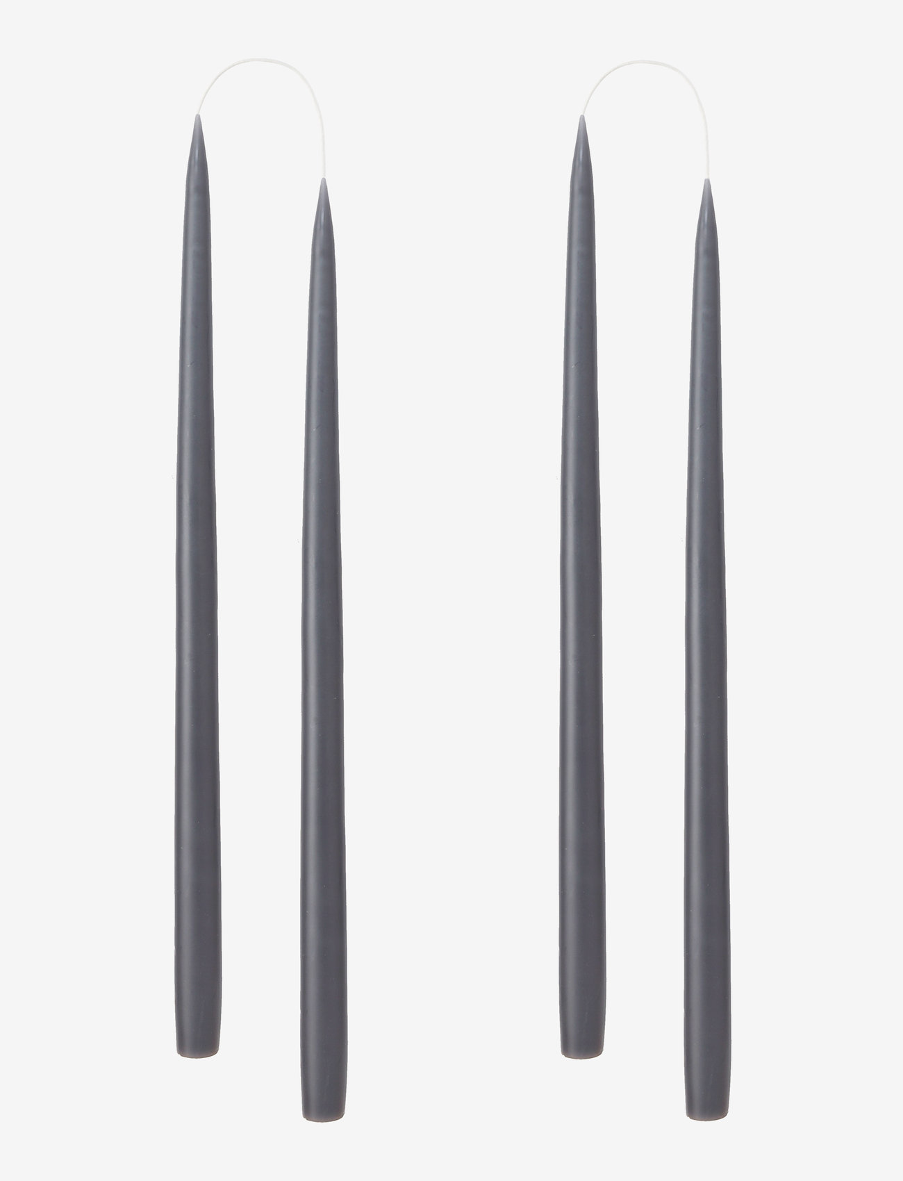 Kunstindustrien - Hand Dipped Candles, 4 pack - die niedrigsten preise - carcoal grey - 0