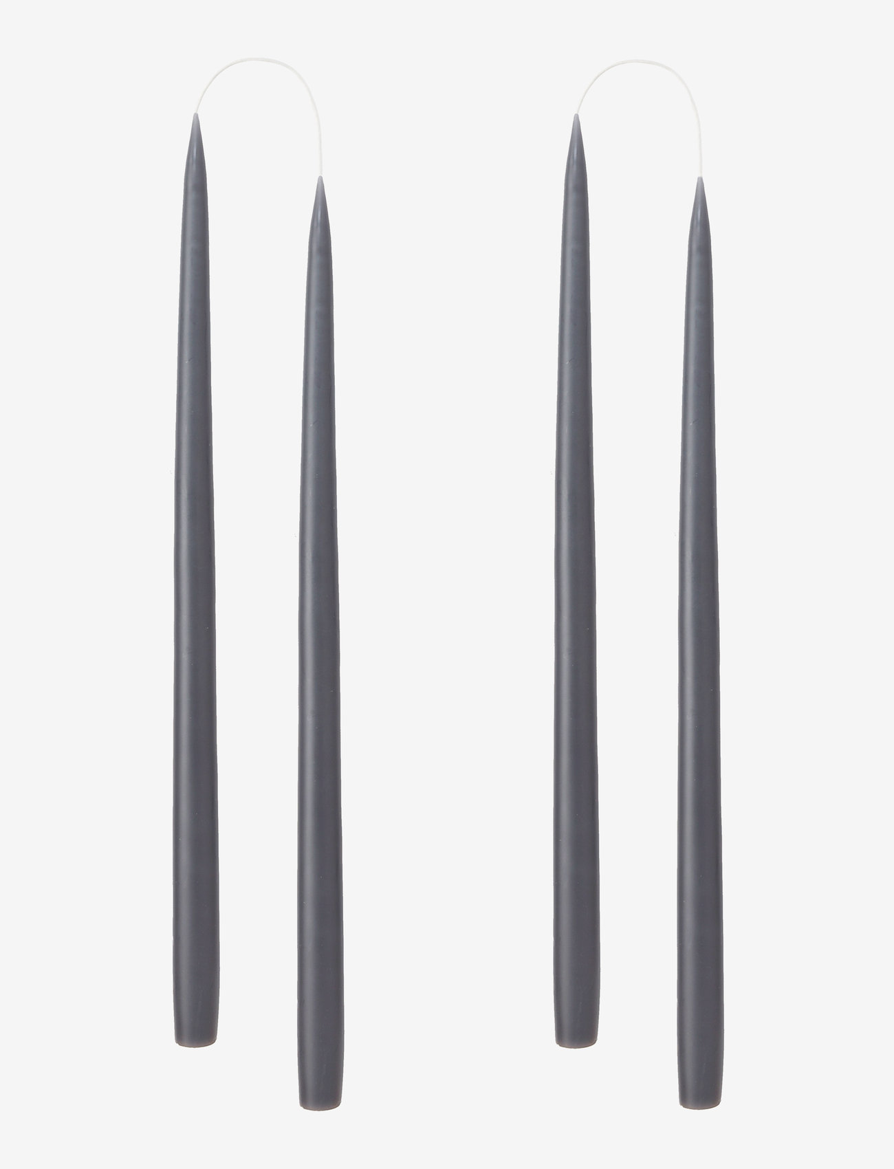 Kunstindustrien - Hand Dipped Candles, 4 pack - lowest prices - carcoal grey - 0