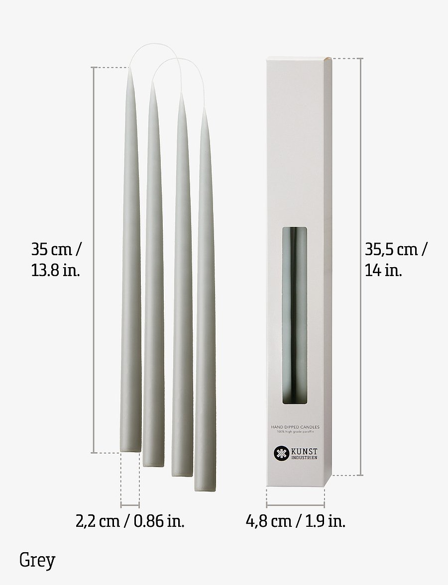 Kunstindustrien - Hand Dipped Candles, 4 pack - madalaimad hinnad - grey - 2