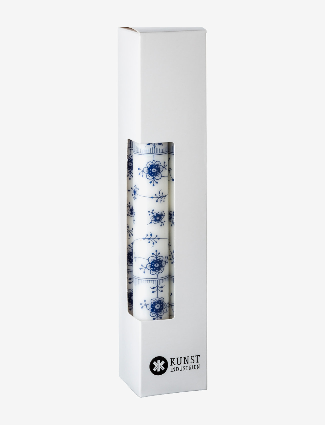 Kunstindustrien - Musselmalet Taper Candles, 4 pack - laagste prijzen - blue pattern - 1