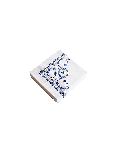 Kunstindustrien Classic Napkins,20 pcs - Pappersservetter - BLUE PATTERN / beige
