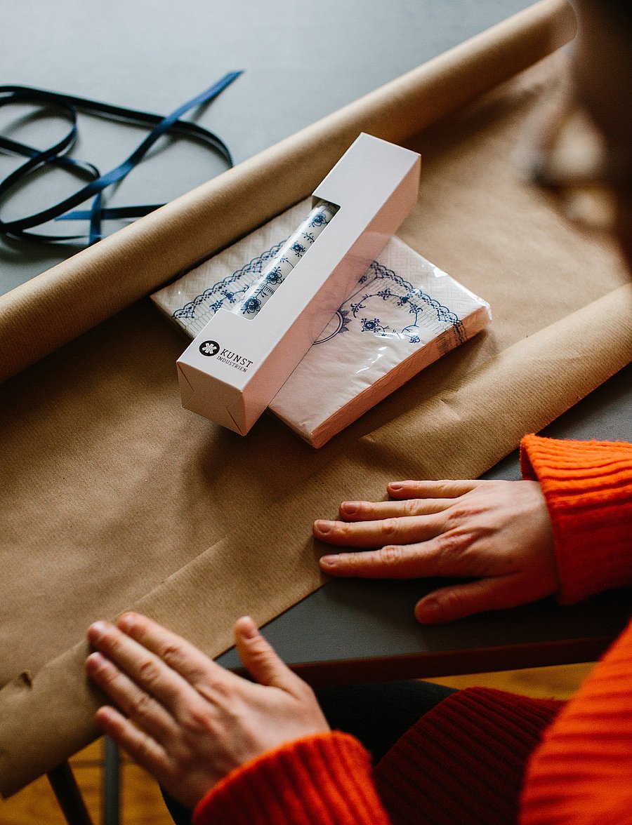 Kunstindustrien - Musselmalet Lunch Napkins, 33x33, 20 pce - pabersalvrätikud - blue pattern - 0