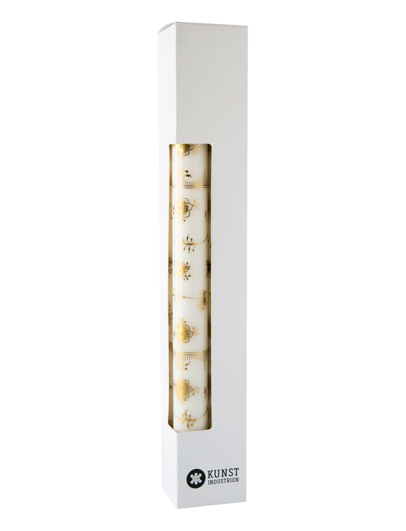 Kunstindustrien - Classic Candles - Gift box w. 4 pcs - kronelys - gold pattern - 1