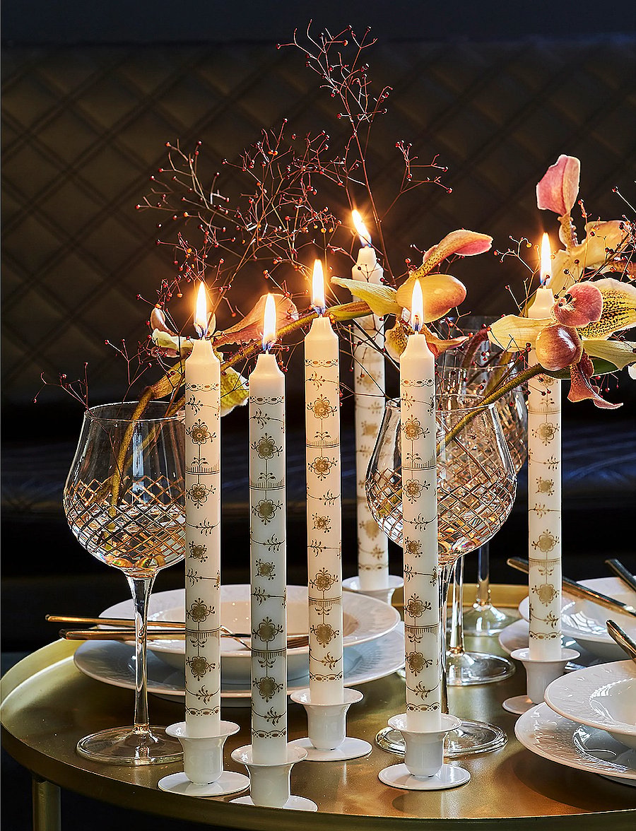 Kunstindustrien - Classic Candles - Gift box w. 4 pcs - tischkerzen - gold pattern - 2