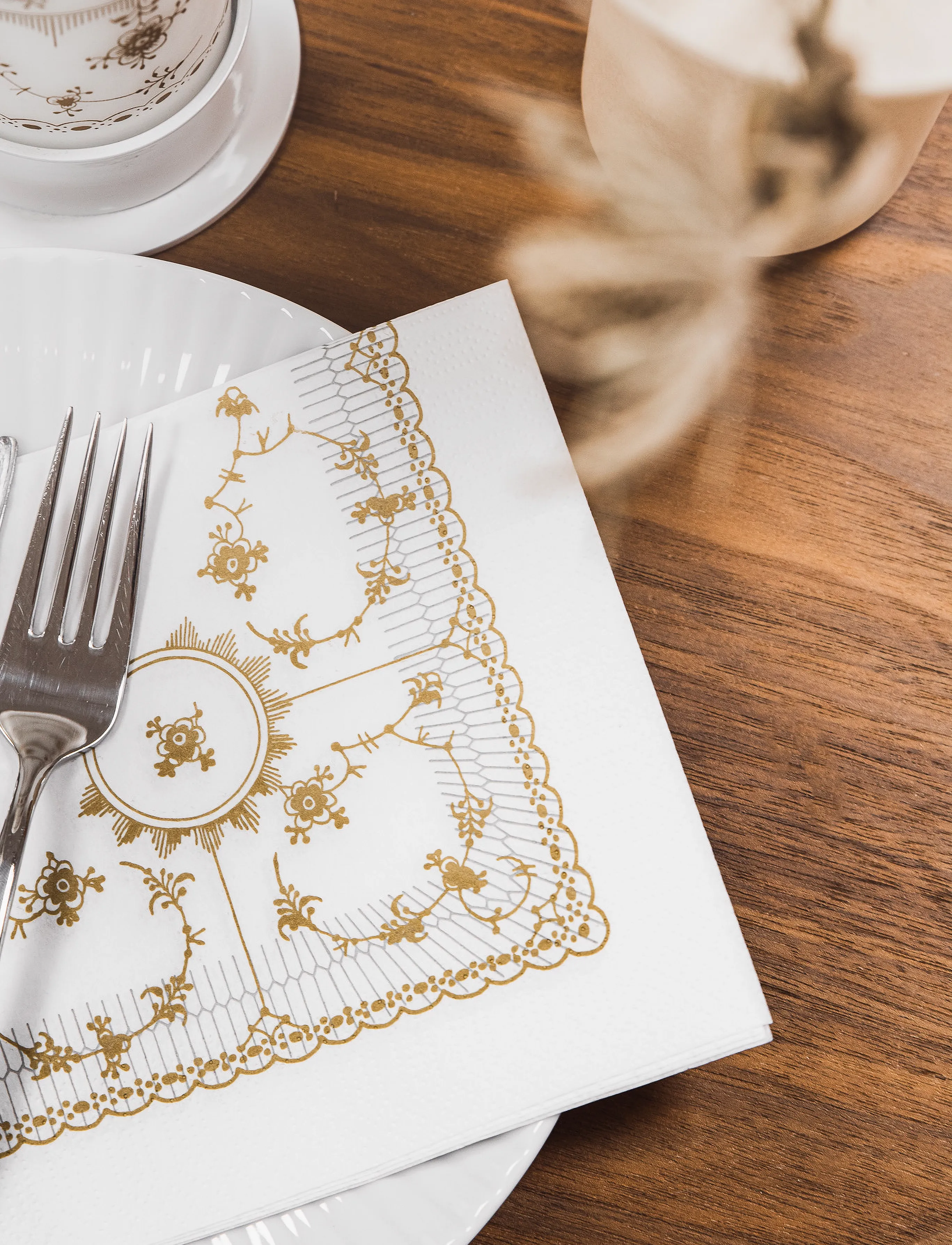 Kunstindustrien Classic Napkins,20 Pcs, 24X 24 cm, Napkins, Weiß - Paper Homeware