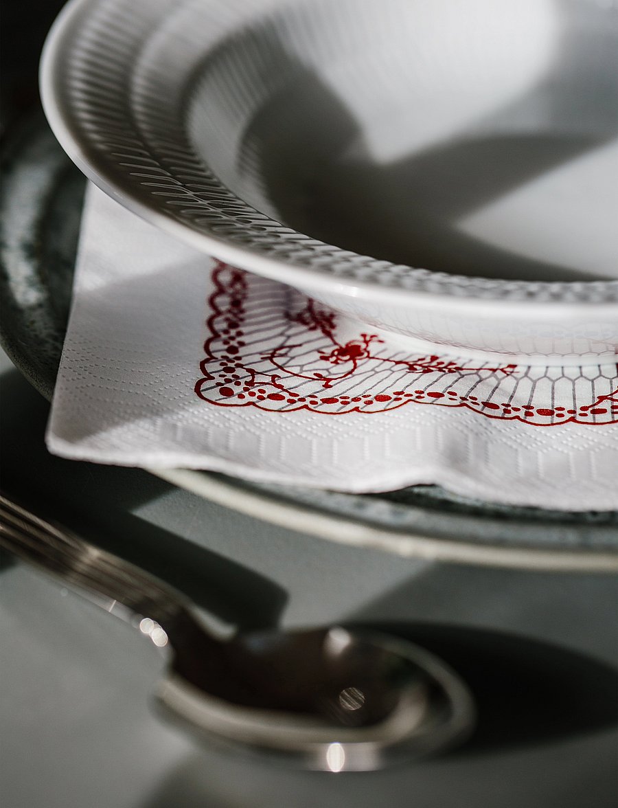 Kunstindustrien - Classic Napkins, 33x33 cm, 20 pcs. - pabersalvrätikud - red pattern - 2