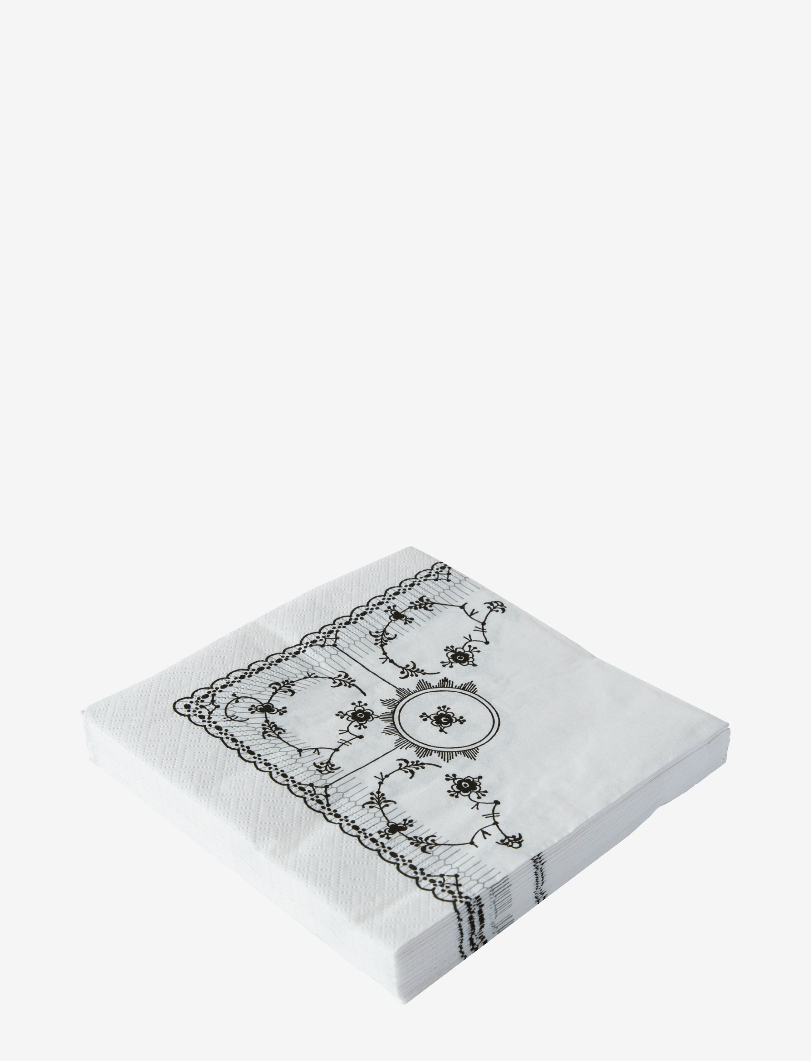 Kunstindustrien Musselmalet Lunch Napkins, 40X40, 20 Pce, Paper Serviet, Hvid, Str: 40X40CM