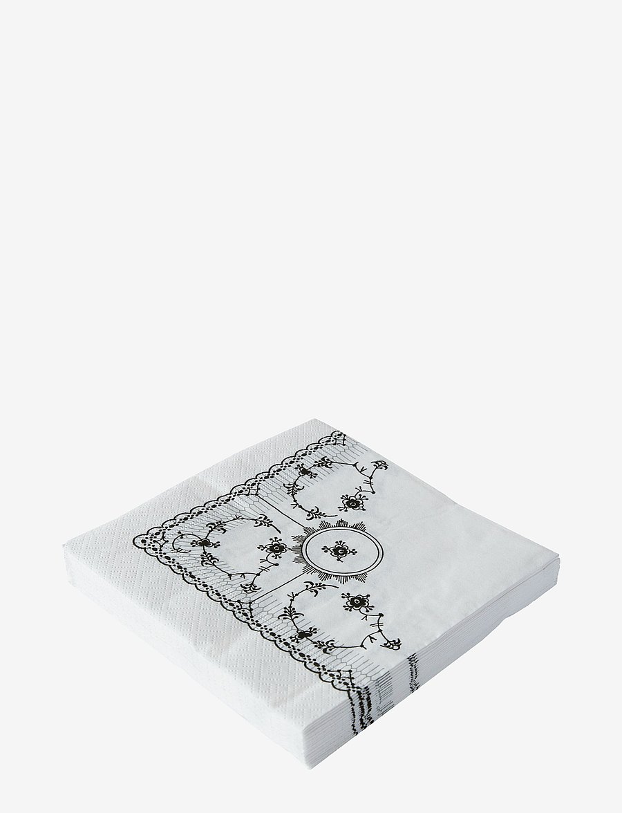 Kunstindustrien - Musselmalet Lunch Napkins, 40x40, 20 pce - pabersalvrätikud - black pattern - 1