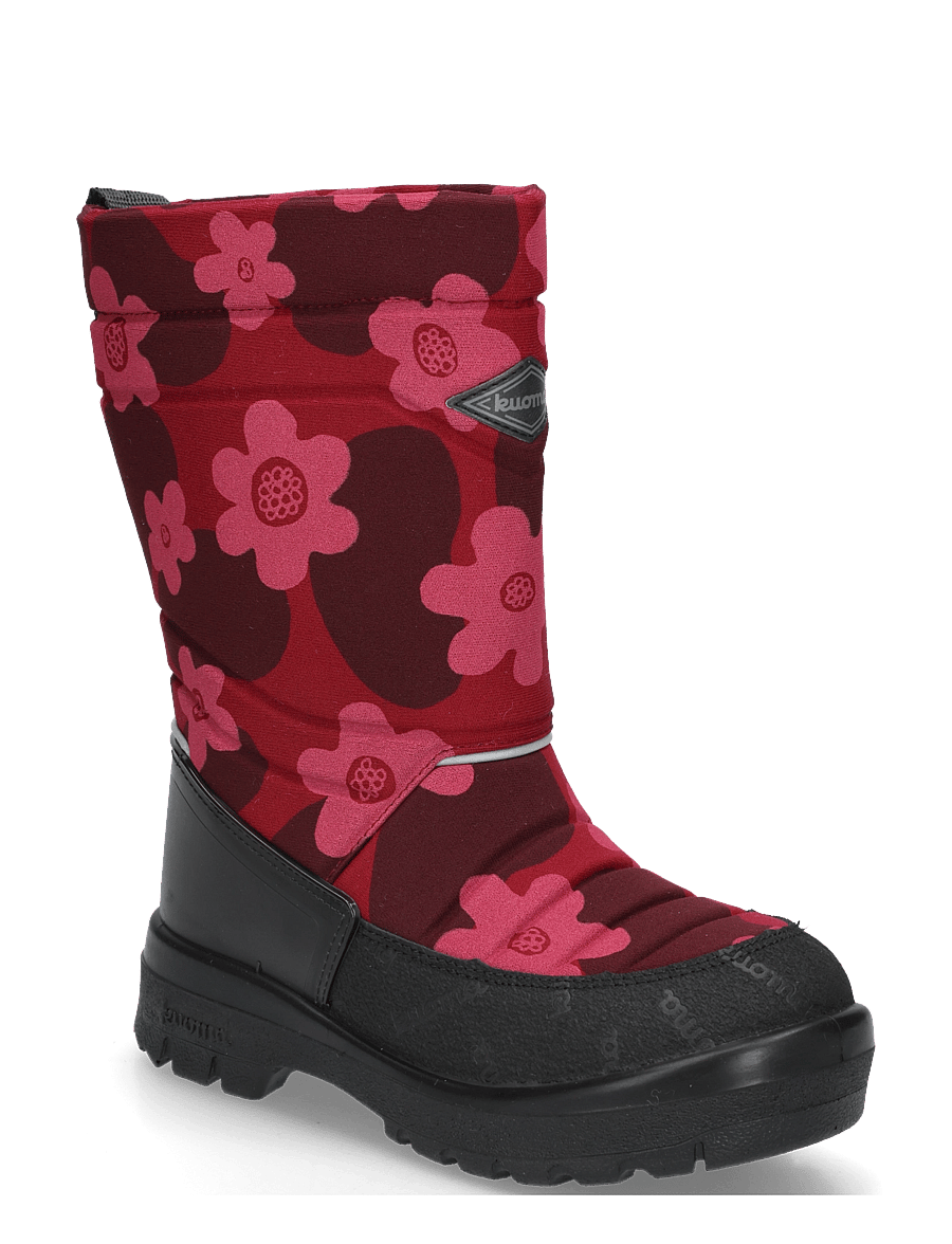 Kuoma - Putkivarsi - winter boots - bordeaux flower - 0