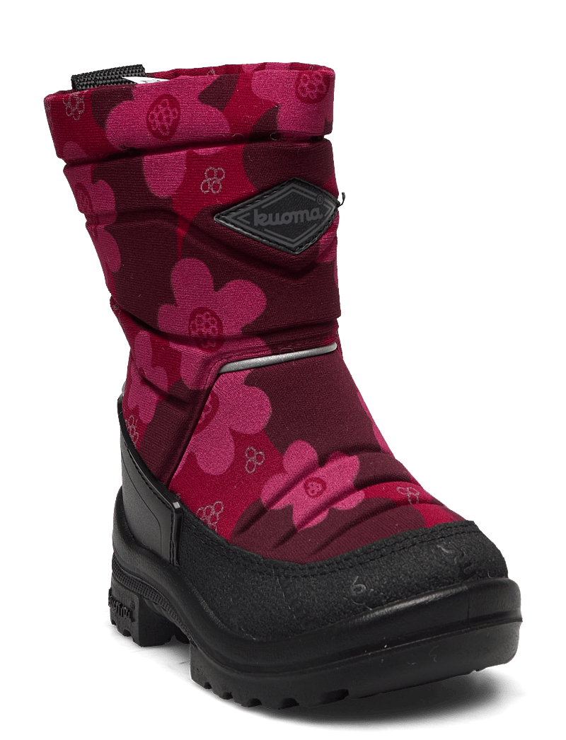 Kuoma - Putkivarsi wool - vinterstøvler - bordeaux flower reflective - 0