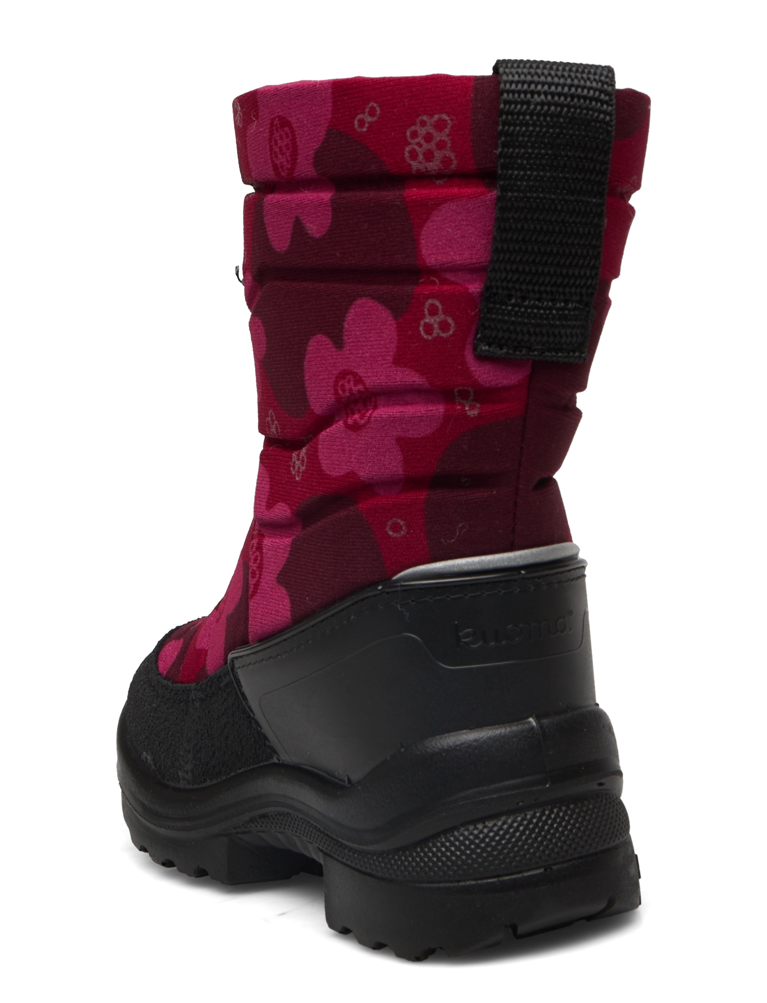 Kuoma - Putkivarsi wool - efterårssko - bordeaux flower reflective - 2