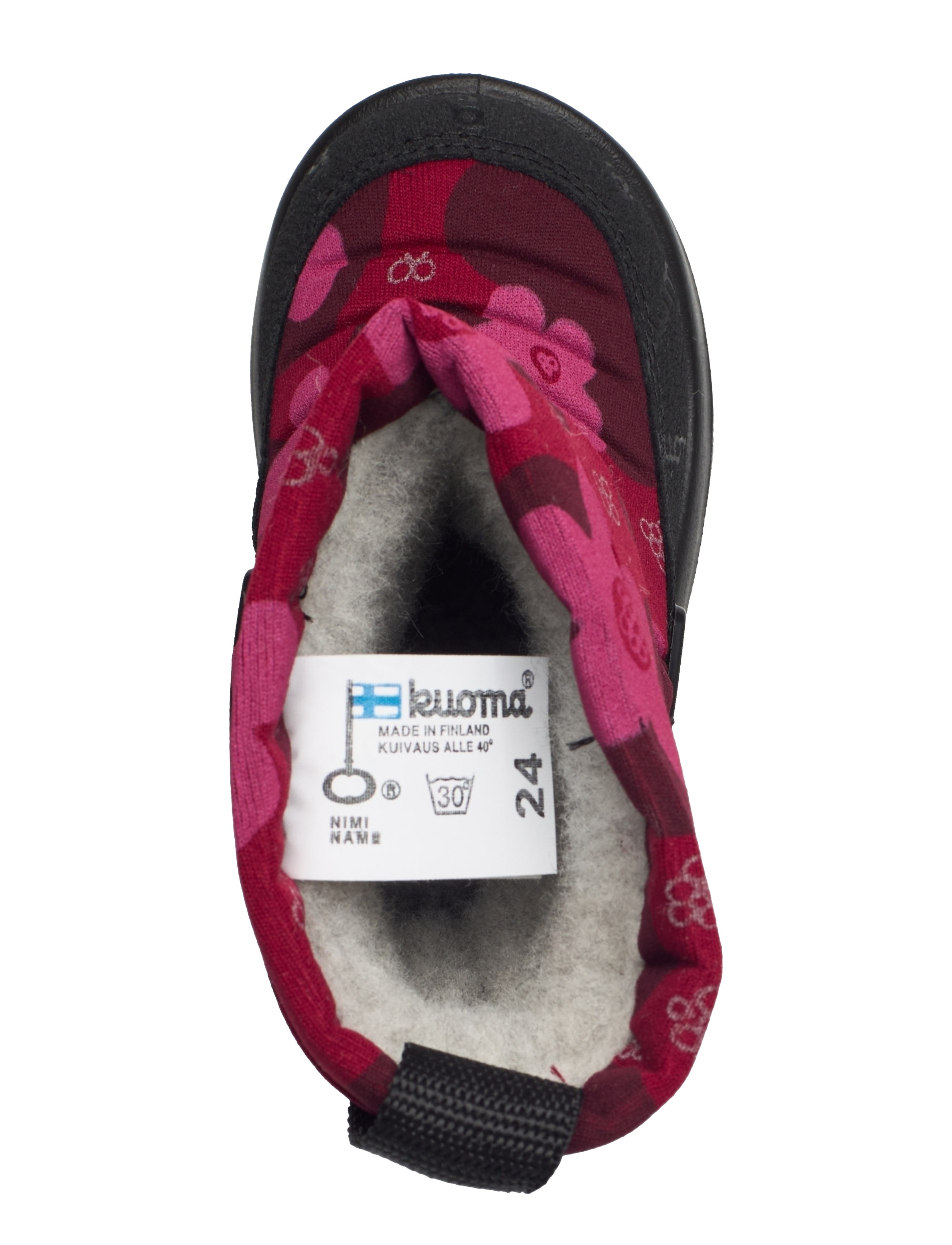 Kuoma - Putkivarsi wool - efterårssko - bordeaux flower reflective - 3