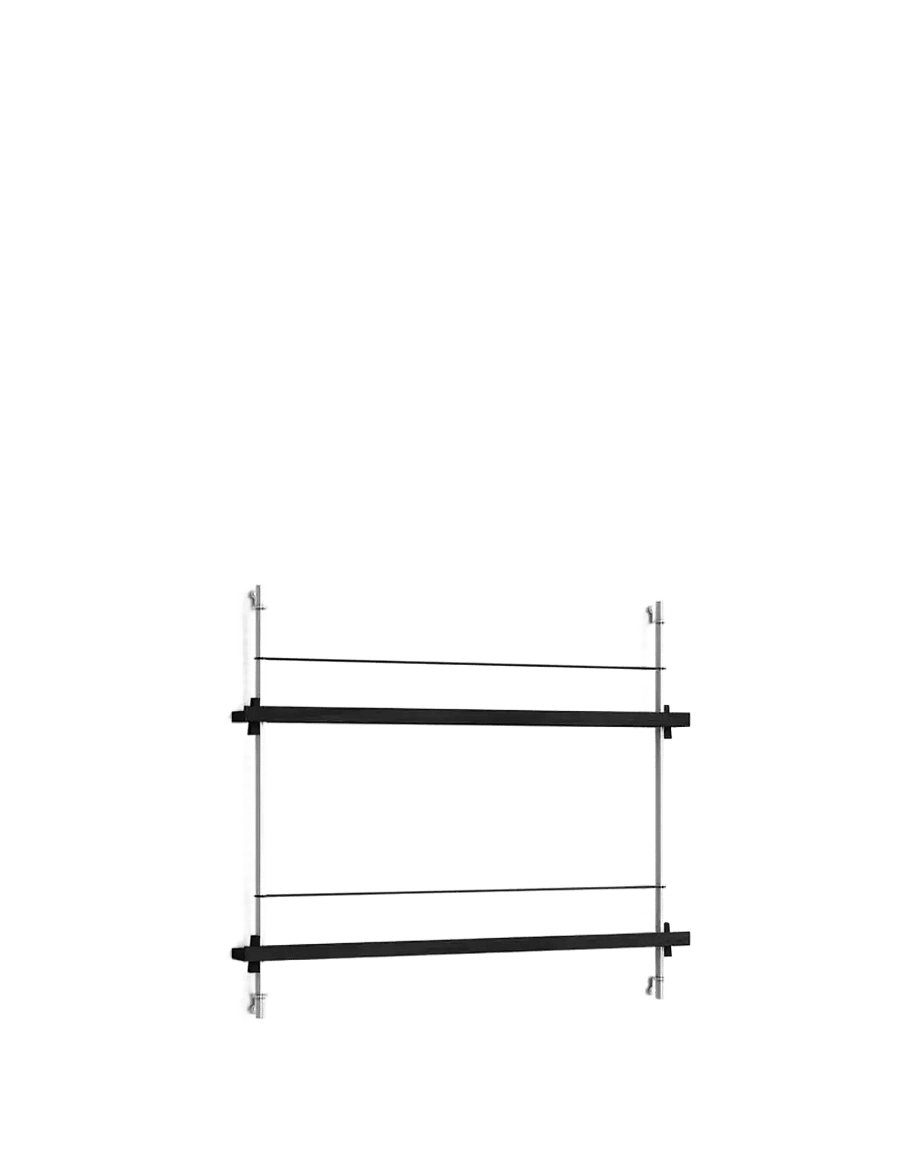 Kylskåpspoesi - Box set, Magazine Shelving MS.65.1, Black shelves, Stainless Steel legs (FSC MIX CREDIT) - ajakirja hoidik - black/stainless stee - 1