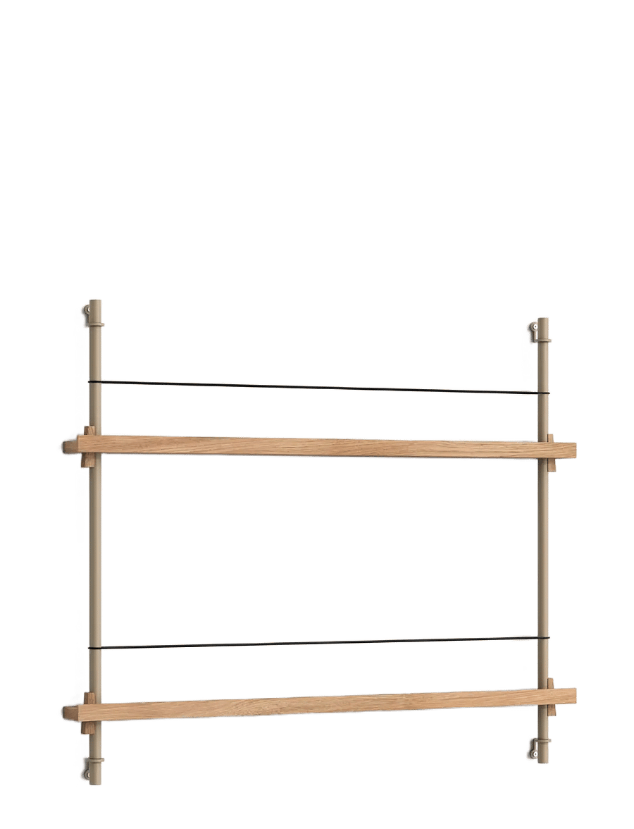 Kylskåpspoesi - Box set, Magazine Shelving MS.65.1, Black shelves, Stainless Steel legs (FSC MIX CREDIT) - ajakirja hoidik - oak/warm grey - 1